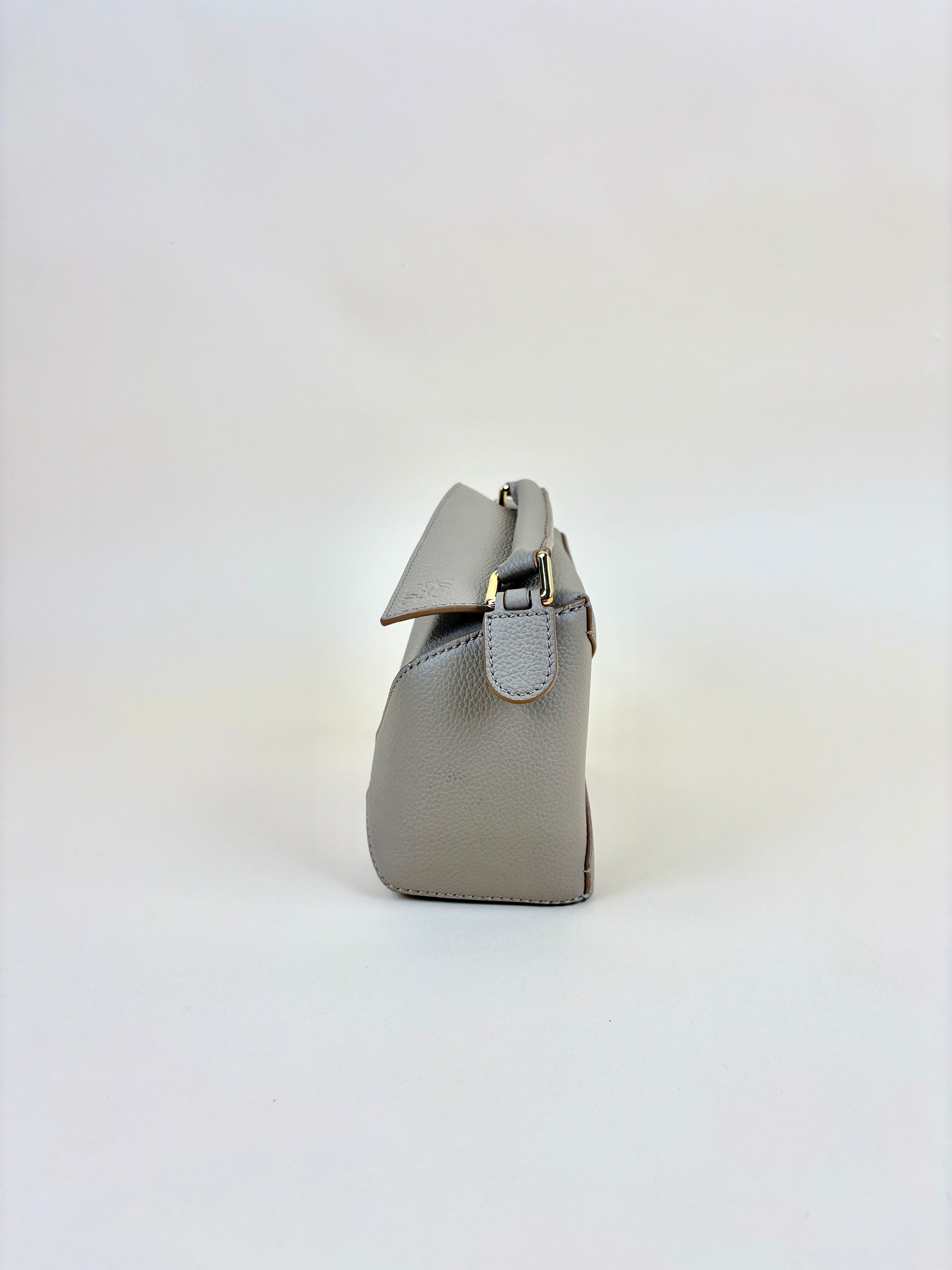 Loewe clay soft grained calfskin miniPuzzle Edge Bag
