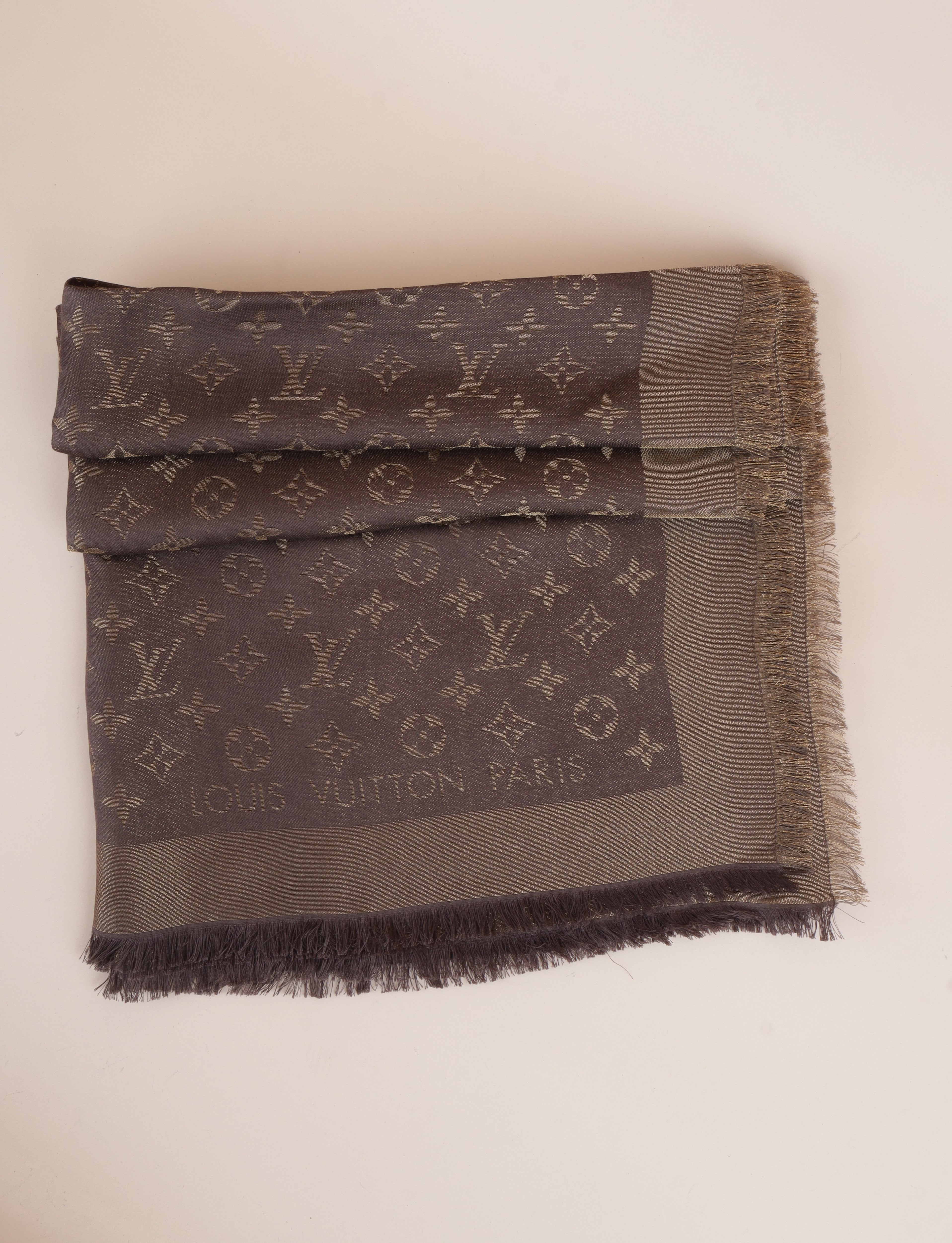 Louis Vuitton dark and light brown Monogram Scarf