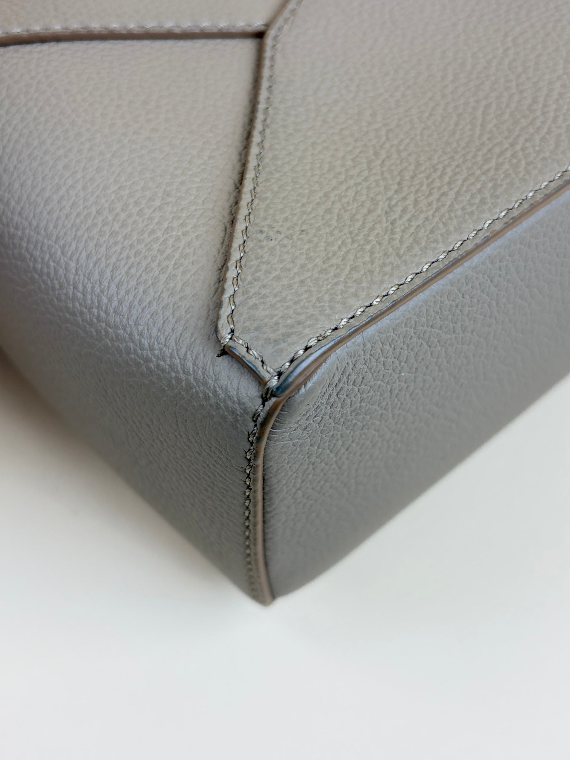 Loewe clay soft grained calfskin miniPuzzle Edge Bag