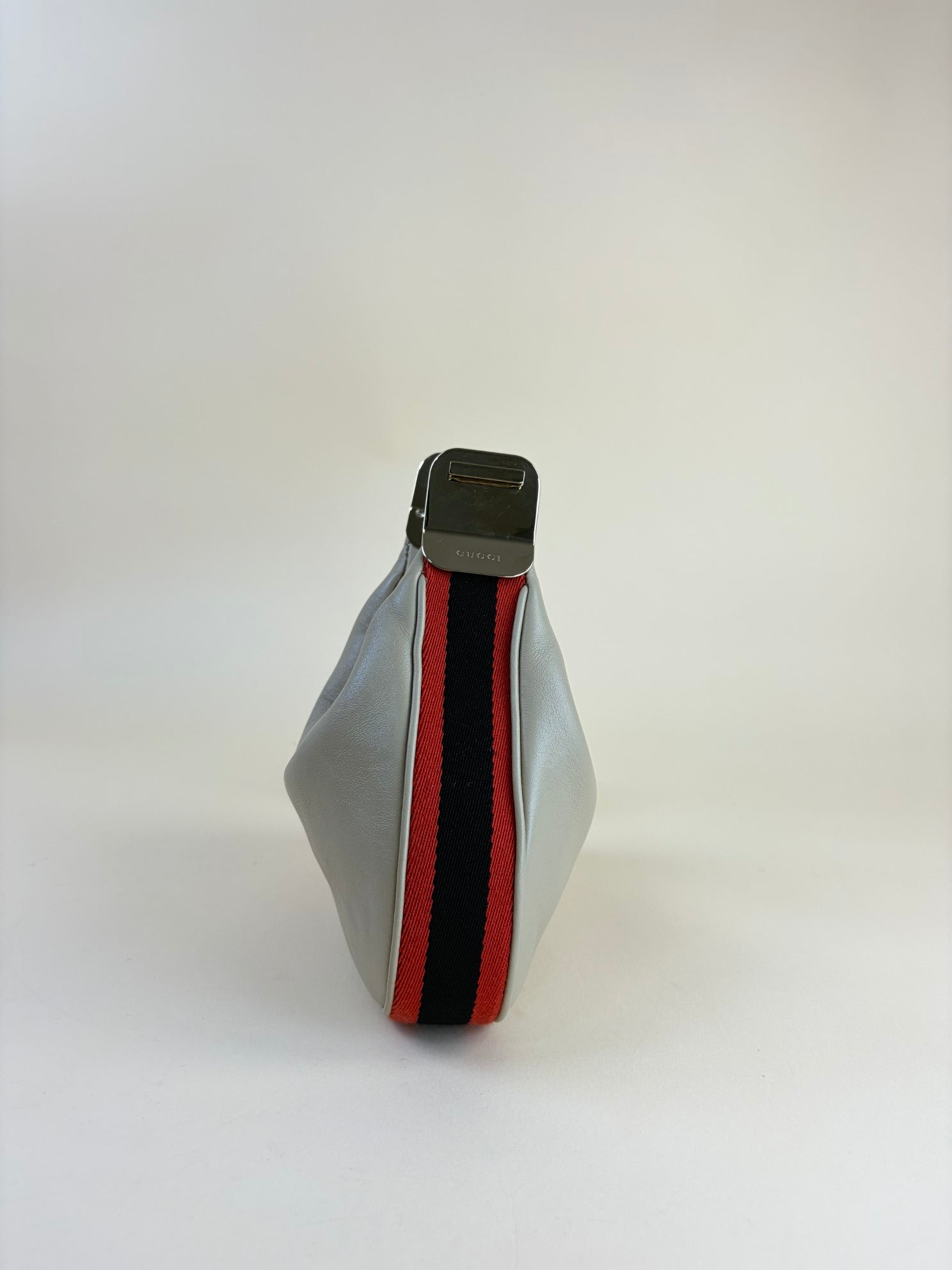 GUCCI Aira attaché small beige shoulder bag with canvas strap and leather strap