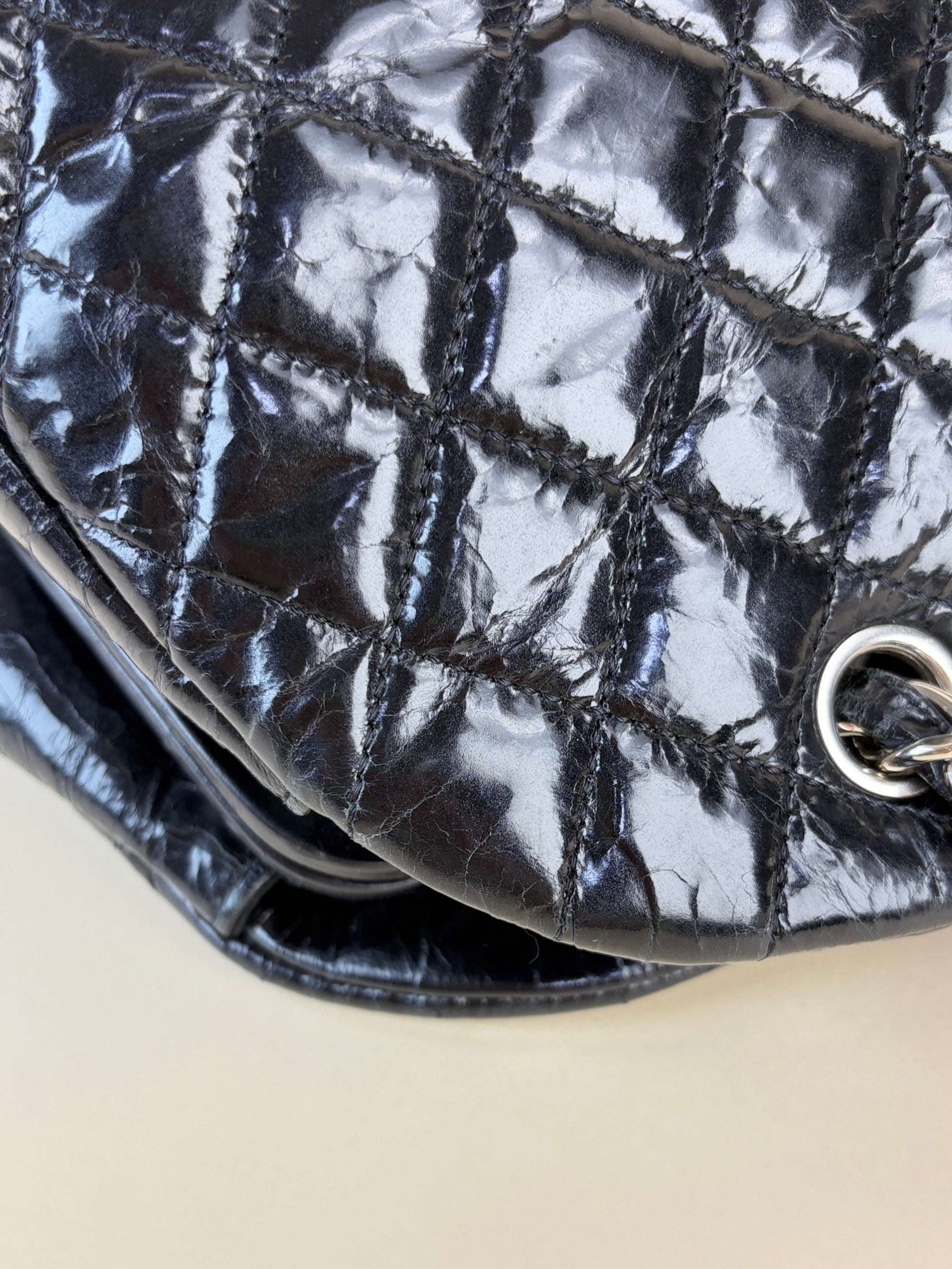 Chanel black quilted leather just mademoiselle bowling bag