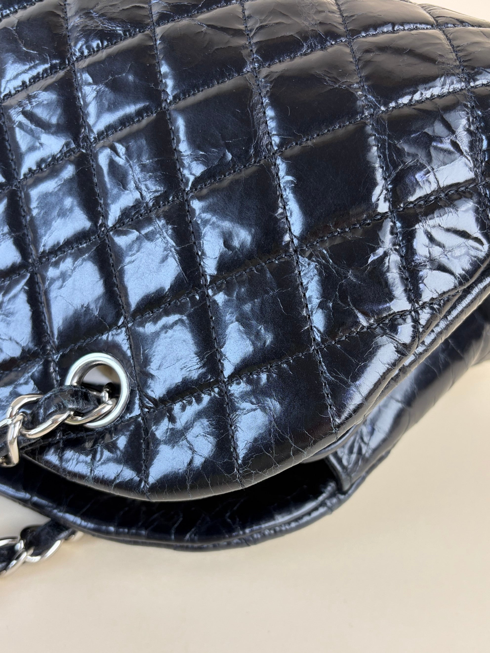Chanel black quilted leather just mademoiselle bowling bag