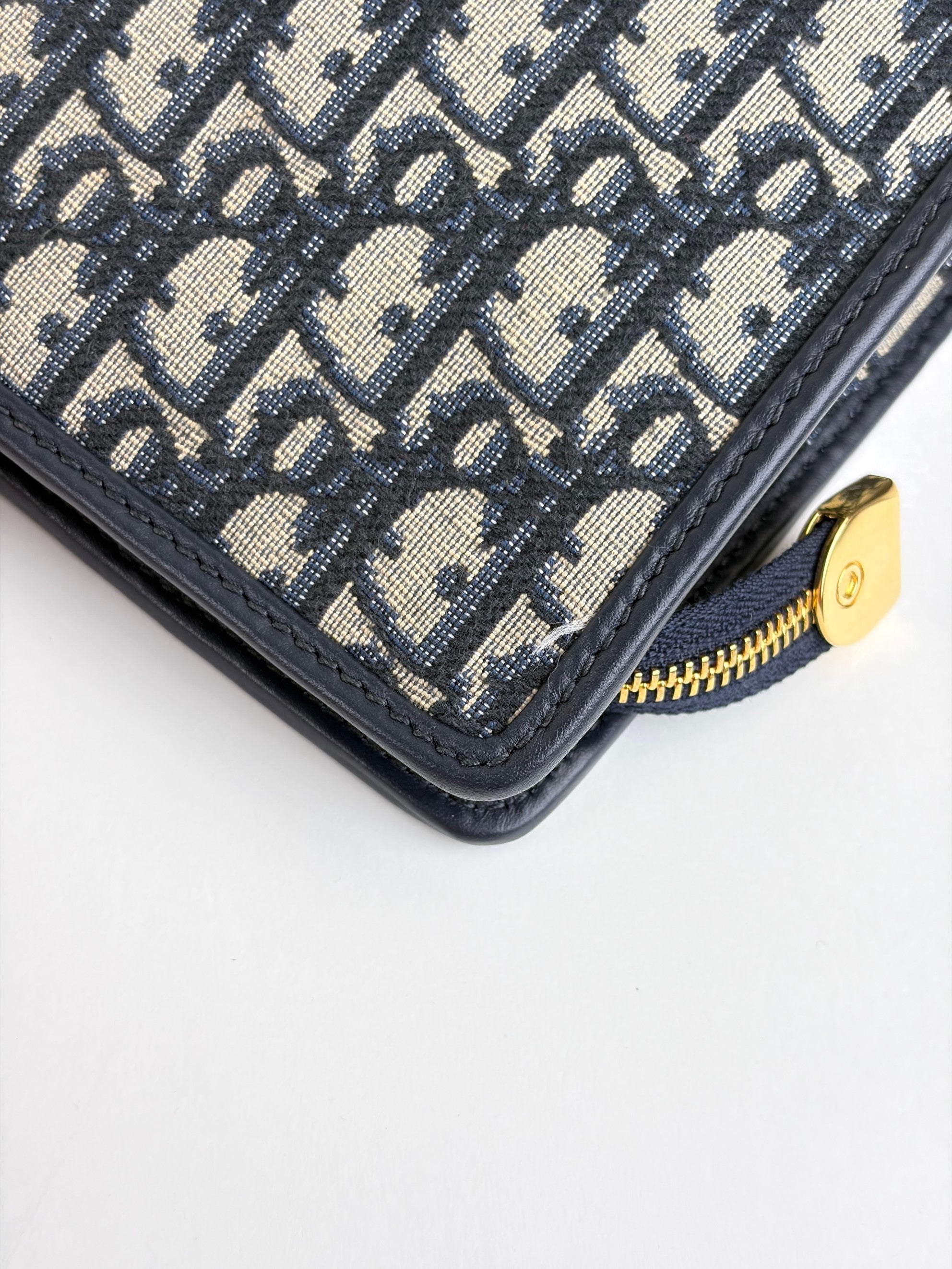 Dior blue oblique jacquard 30 Montaigne pouch