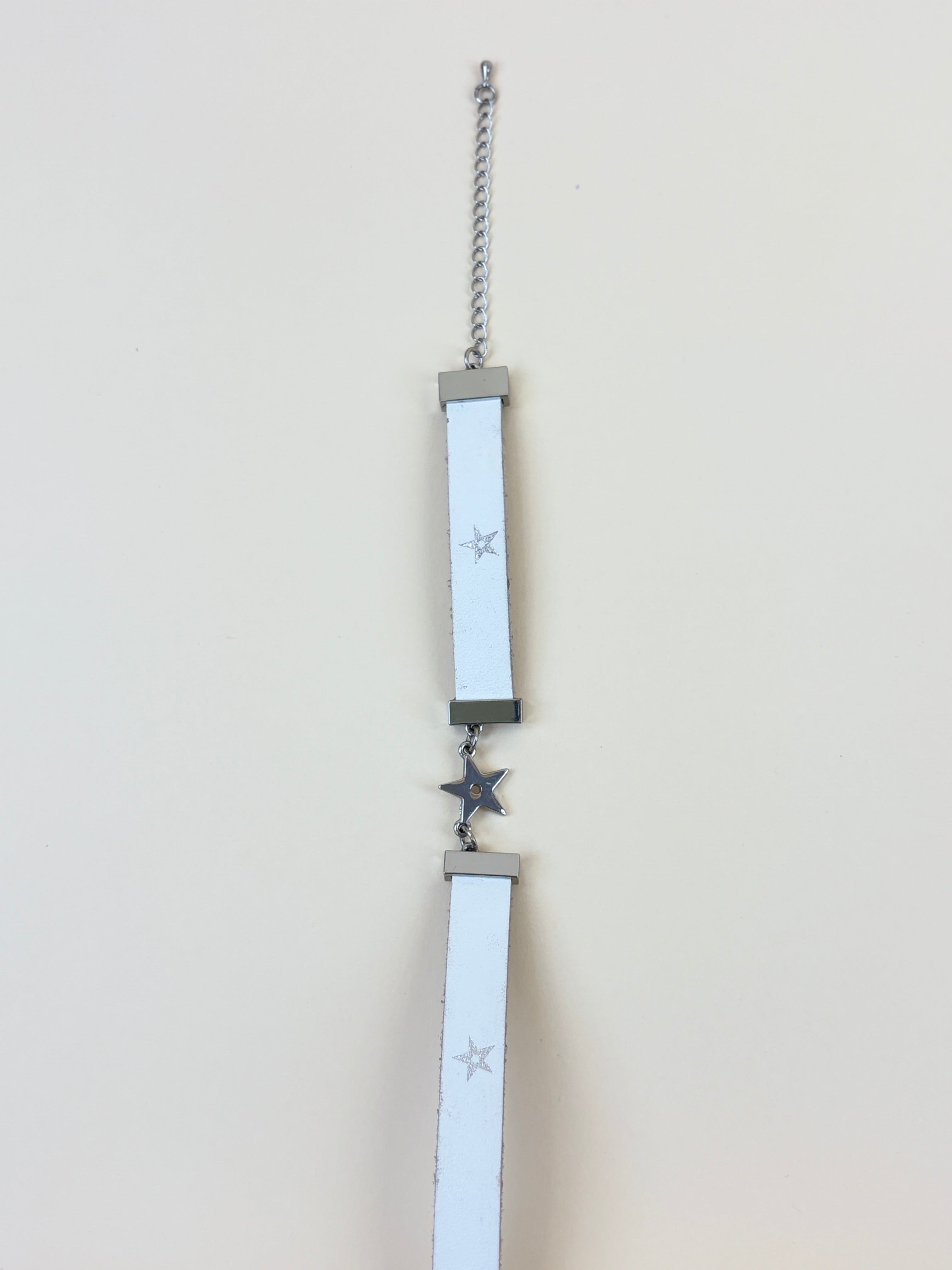 Christian Dior white leather star bracelet/choker