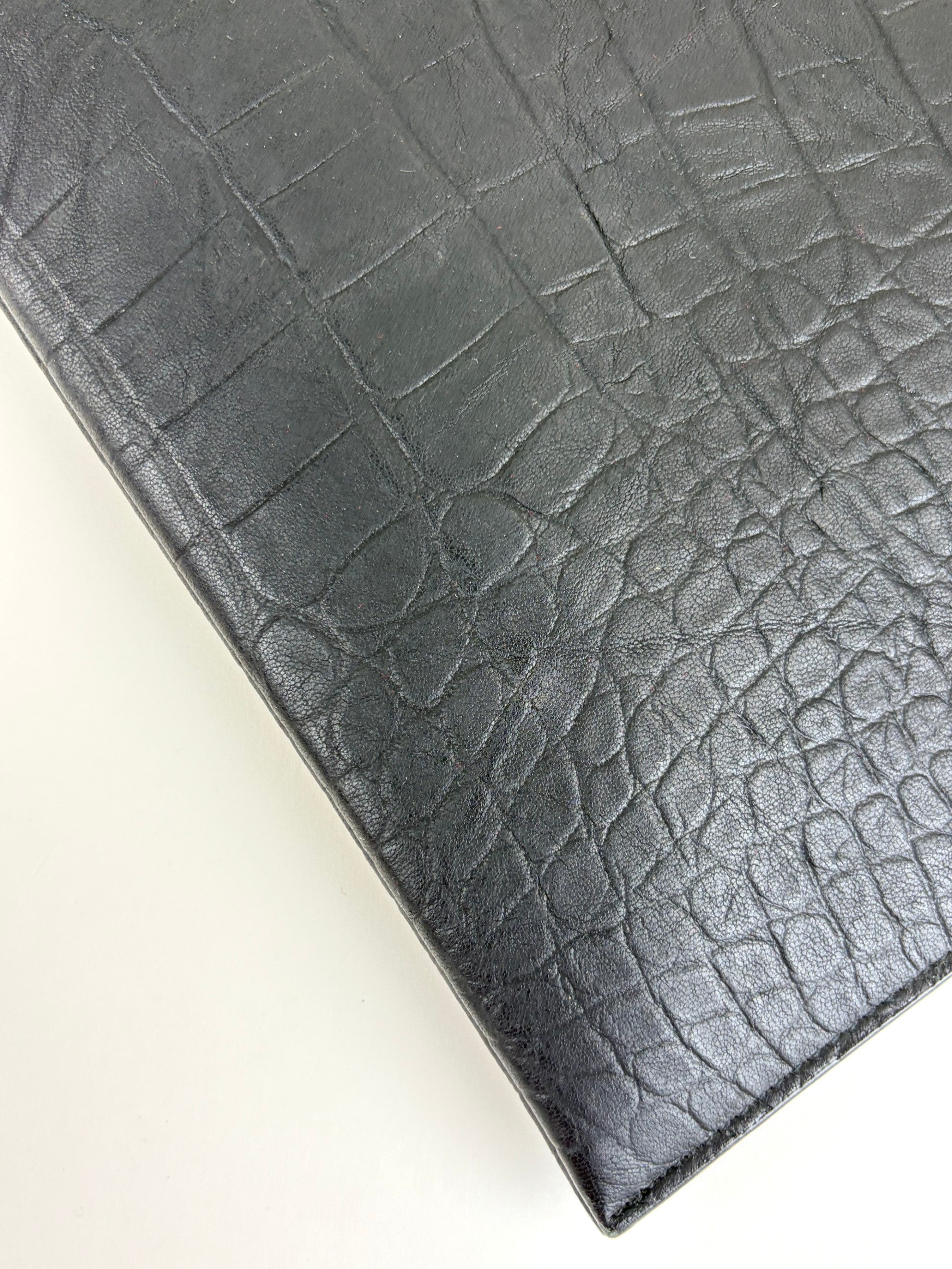 YSL black crocodile embossed monogram document pouch