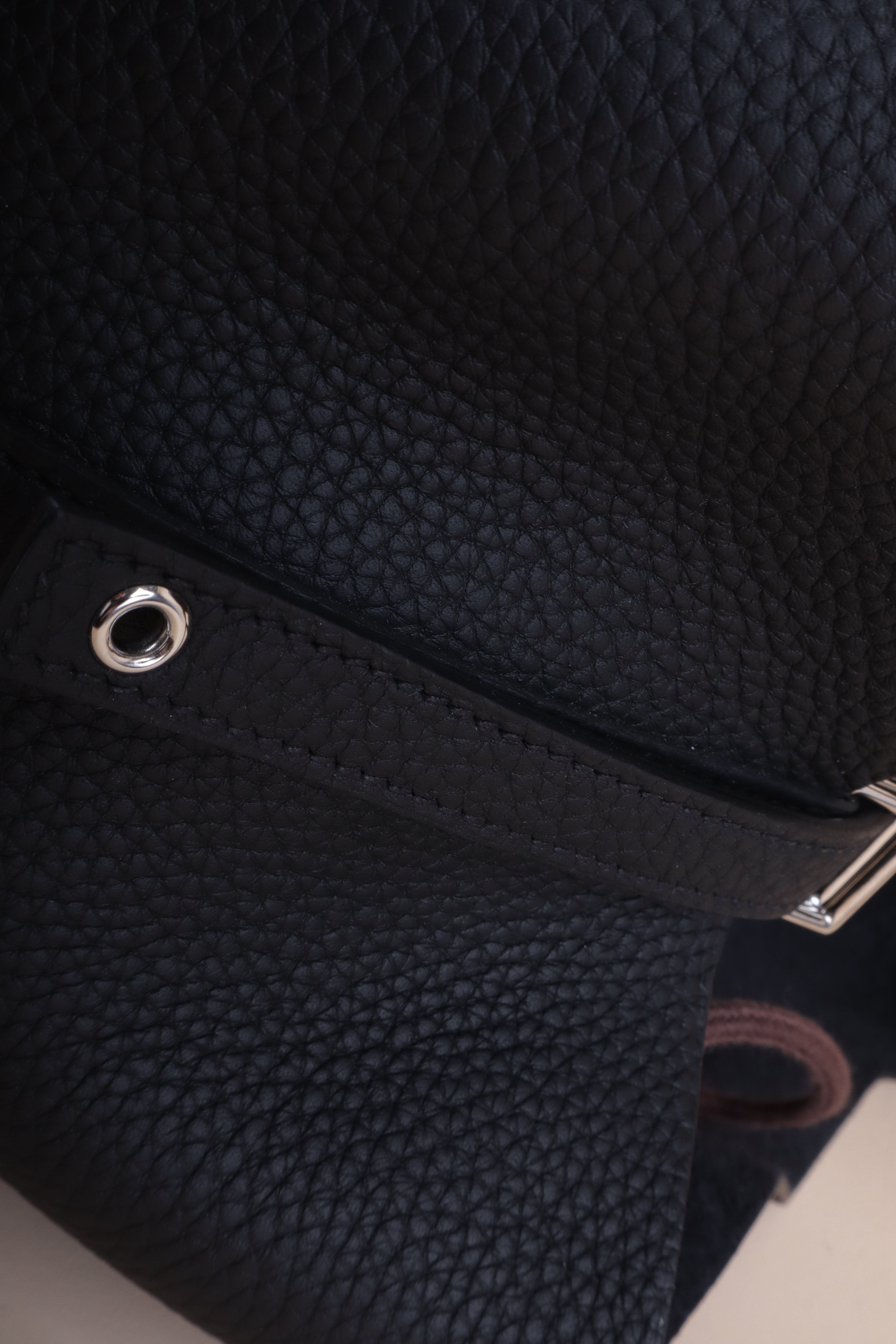 Hermes black taurillon Clemence picotin 22