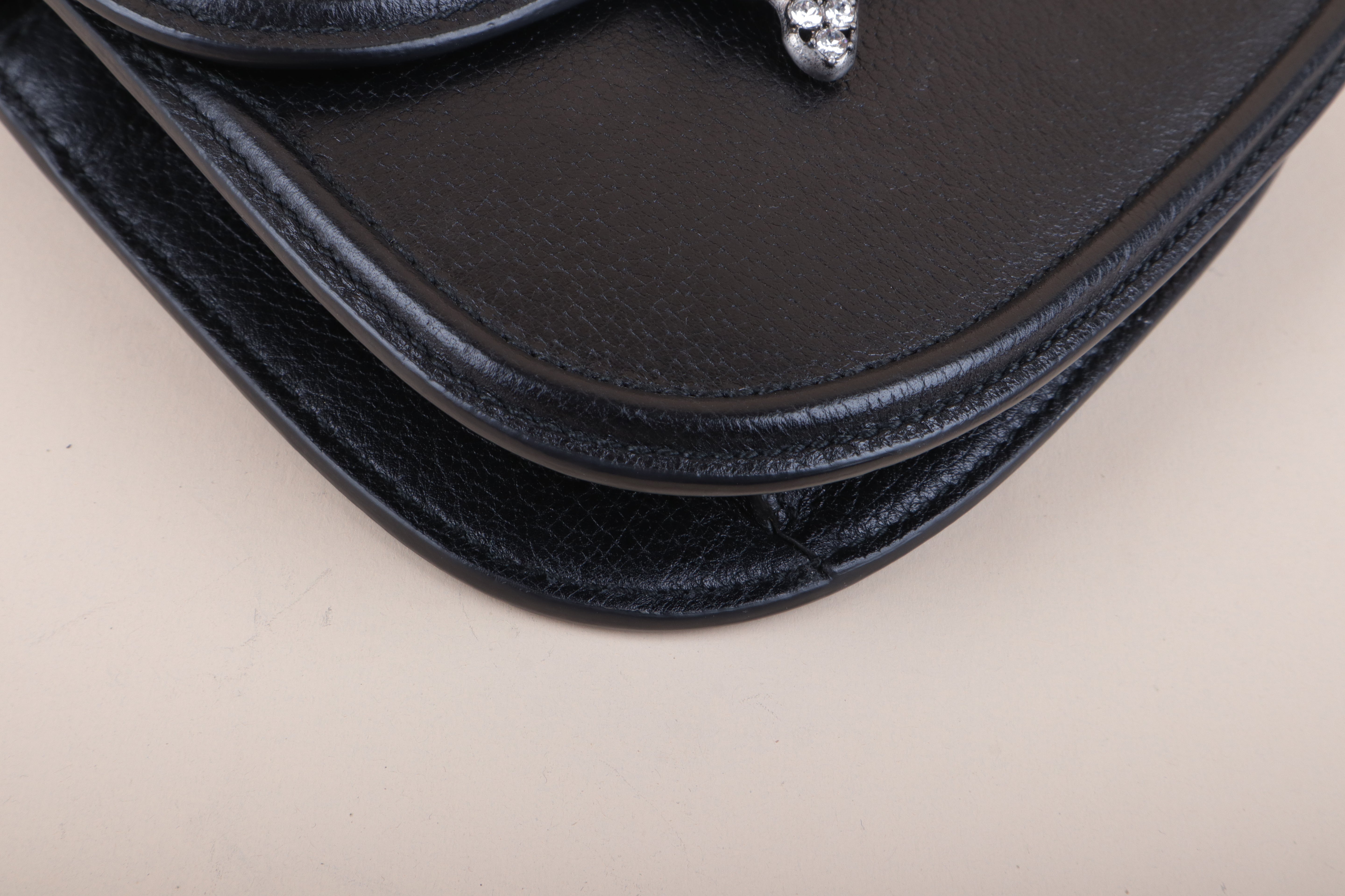 Gucci black totem crystal butterfly crossbody