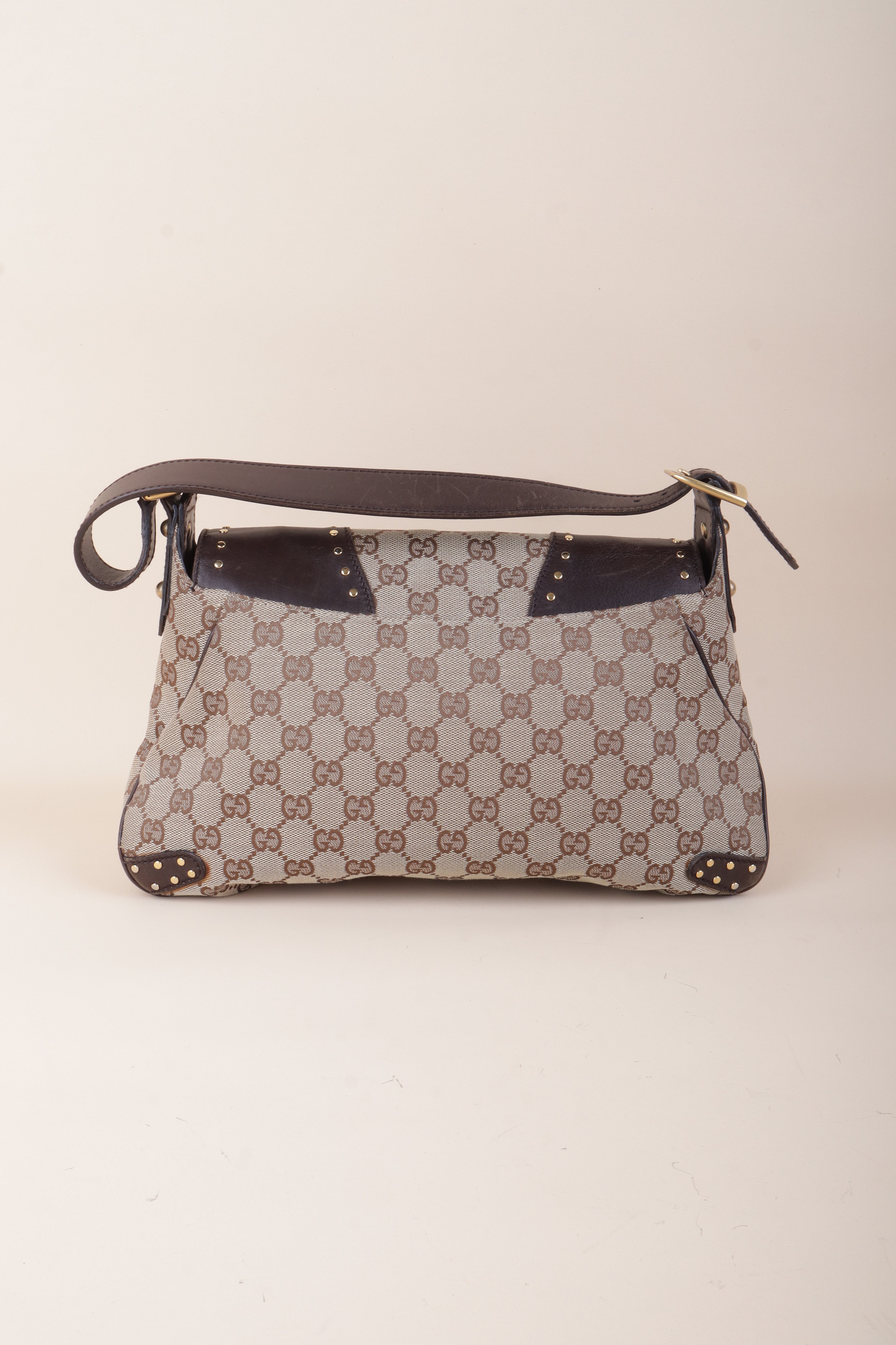 Gucci beige and ebony gg canvas horsebit