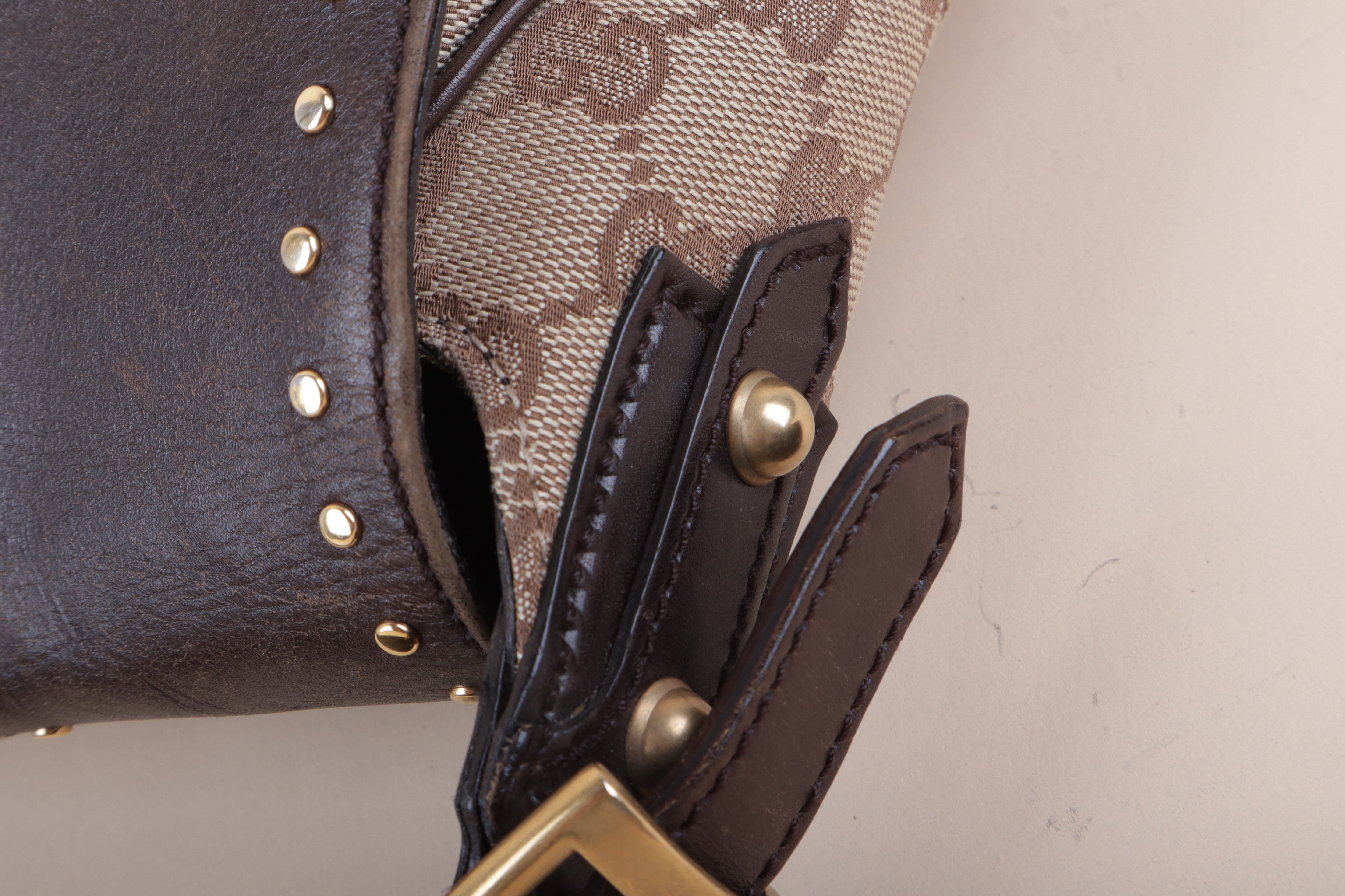 Gucci beige and ebony gg canvas horsebit
