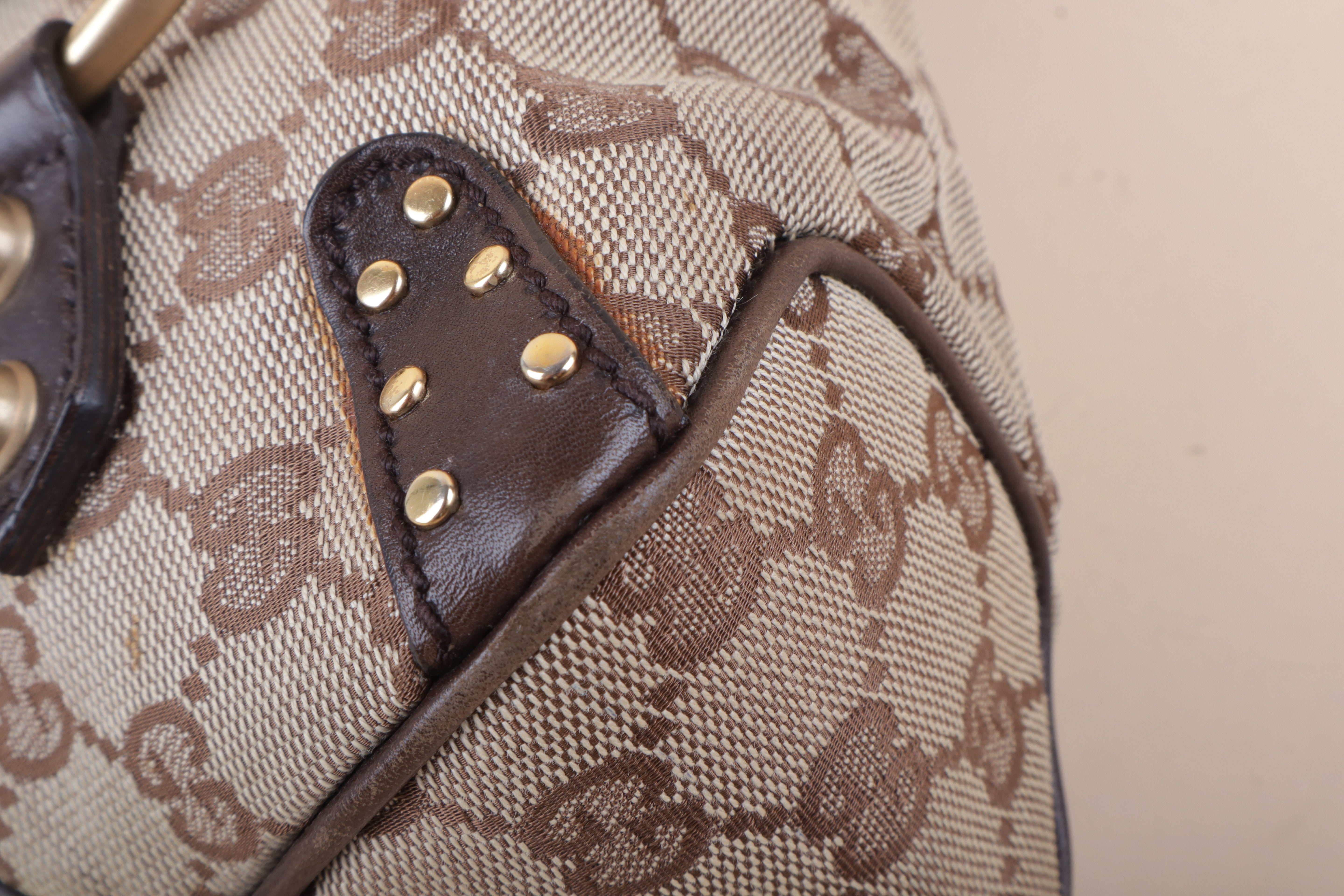 Gucci beige and ebony gg canvas horsebit