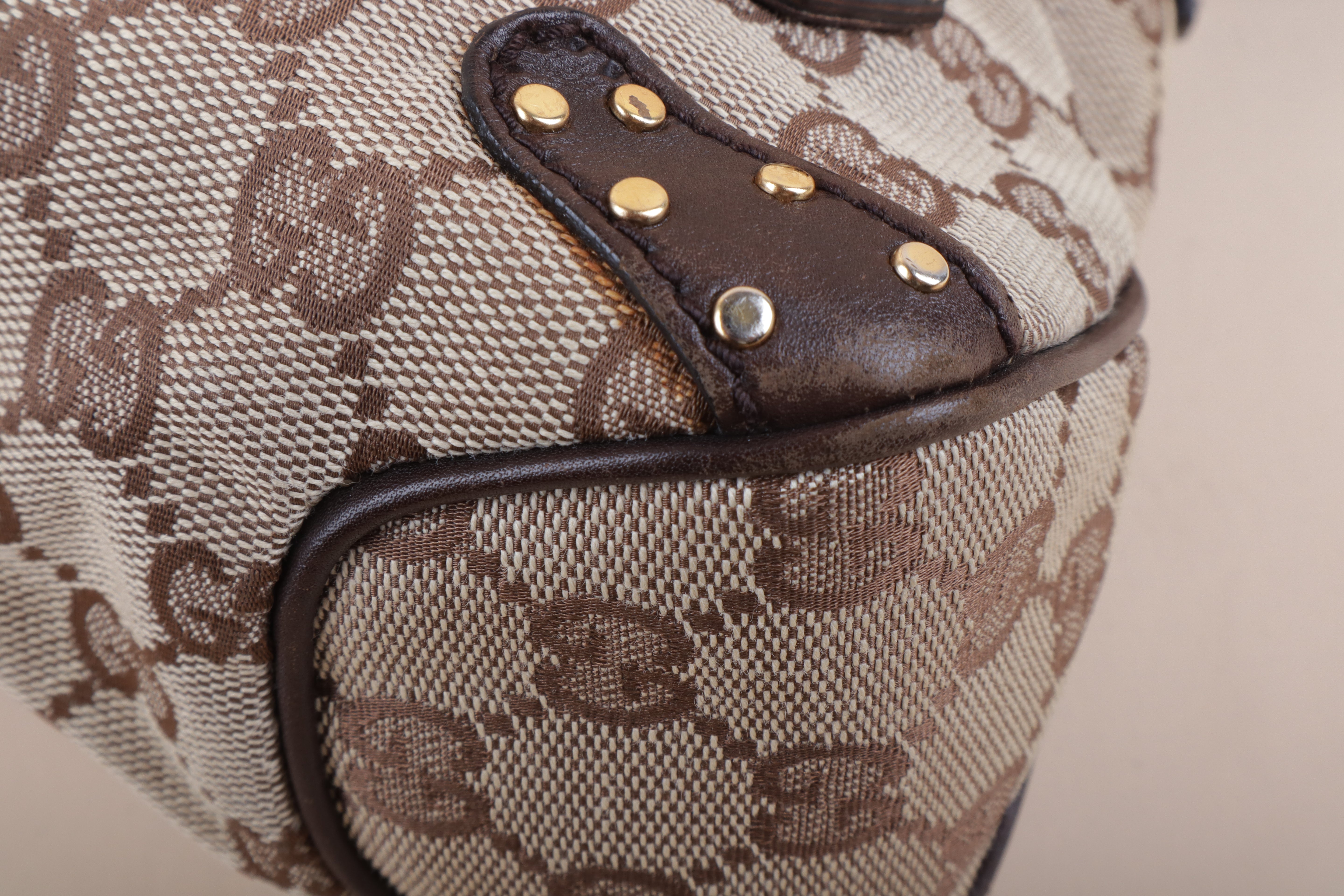 Gucci beige and ebony gg canvas horsebit