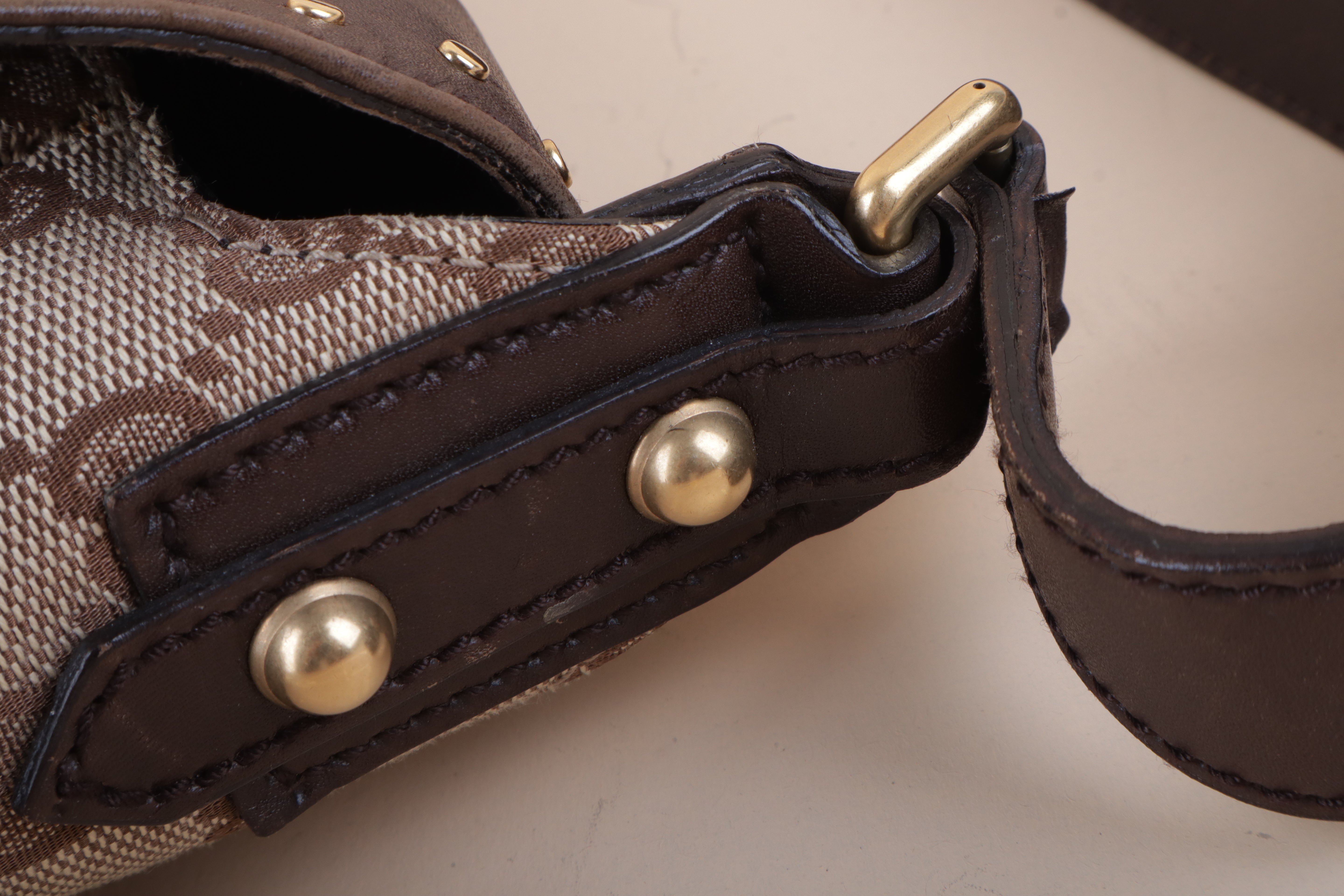 Gucci beige and ebony gg canvas horsebit