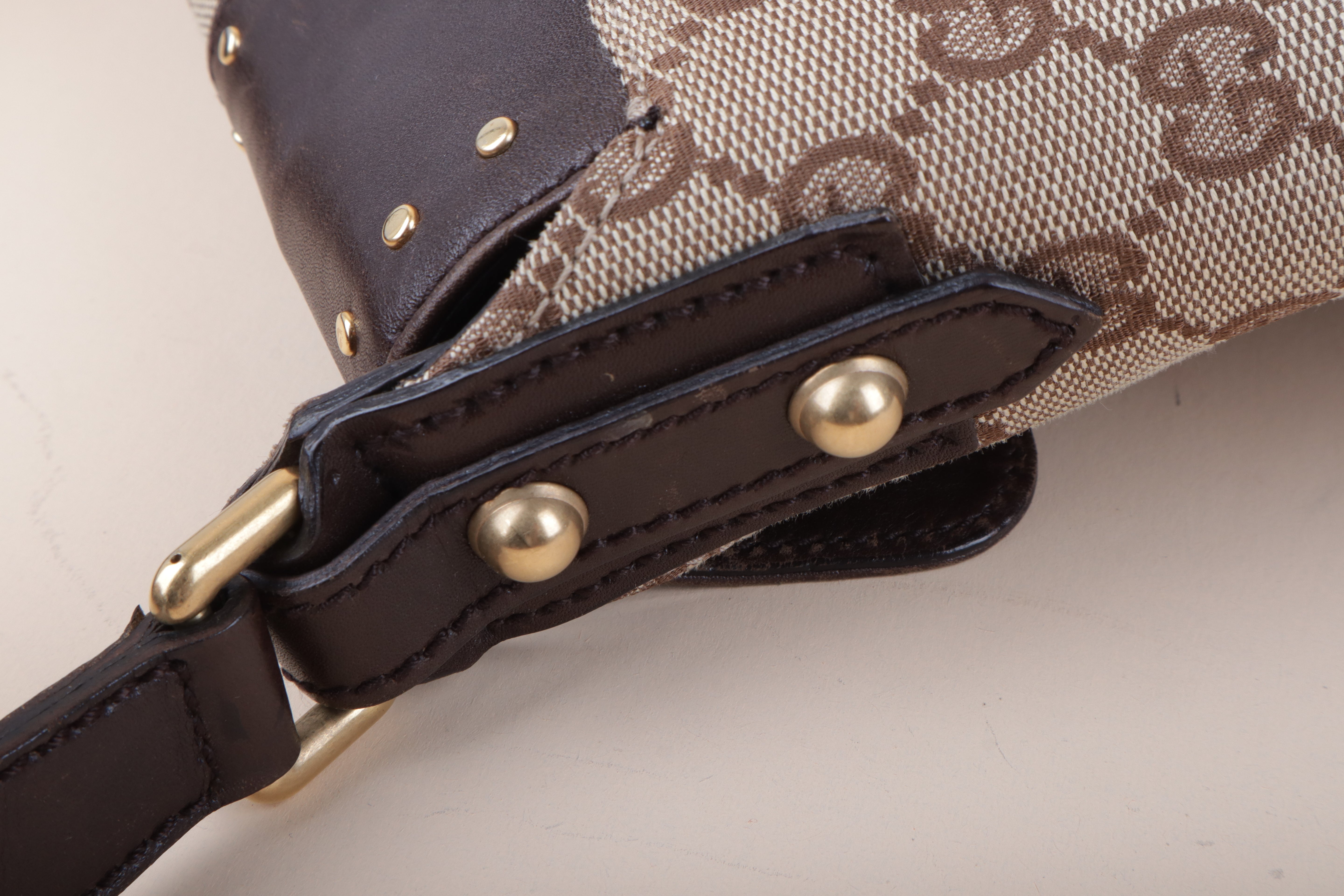Gucci beige and ebony gg canvas horsebit