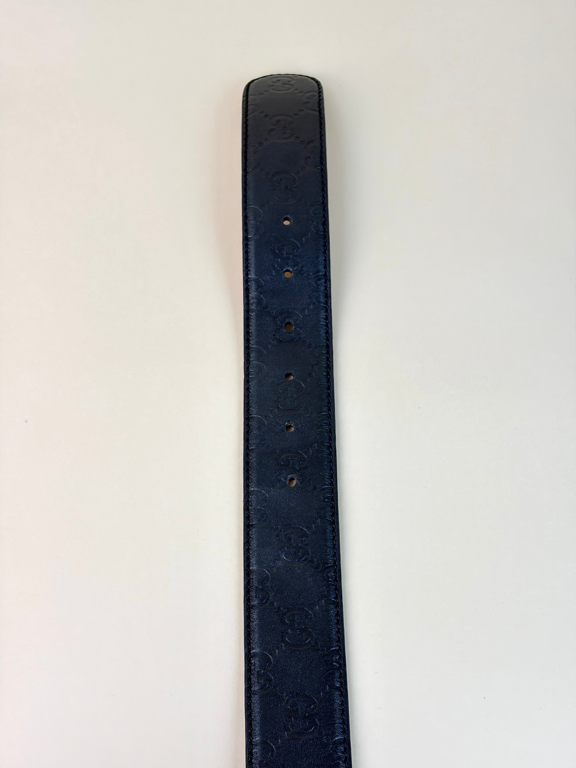 Gucci black GG guccissima leather Interlocking g buckle Belt