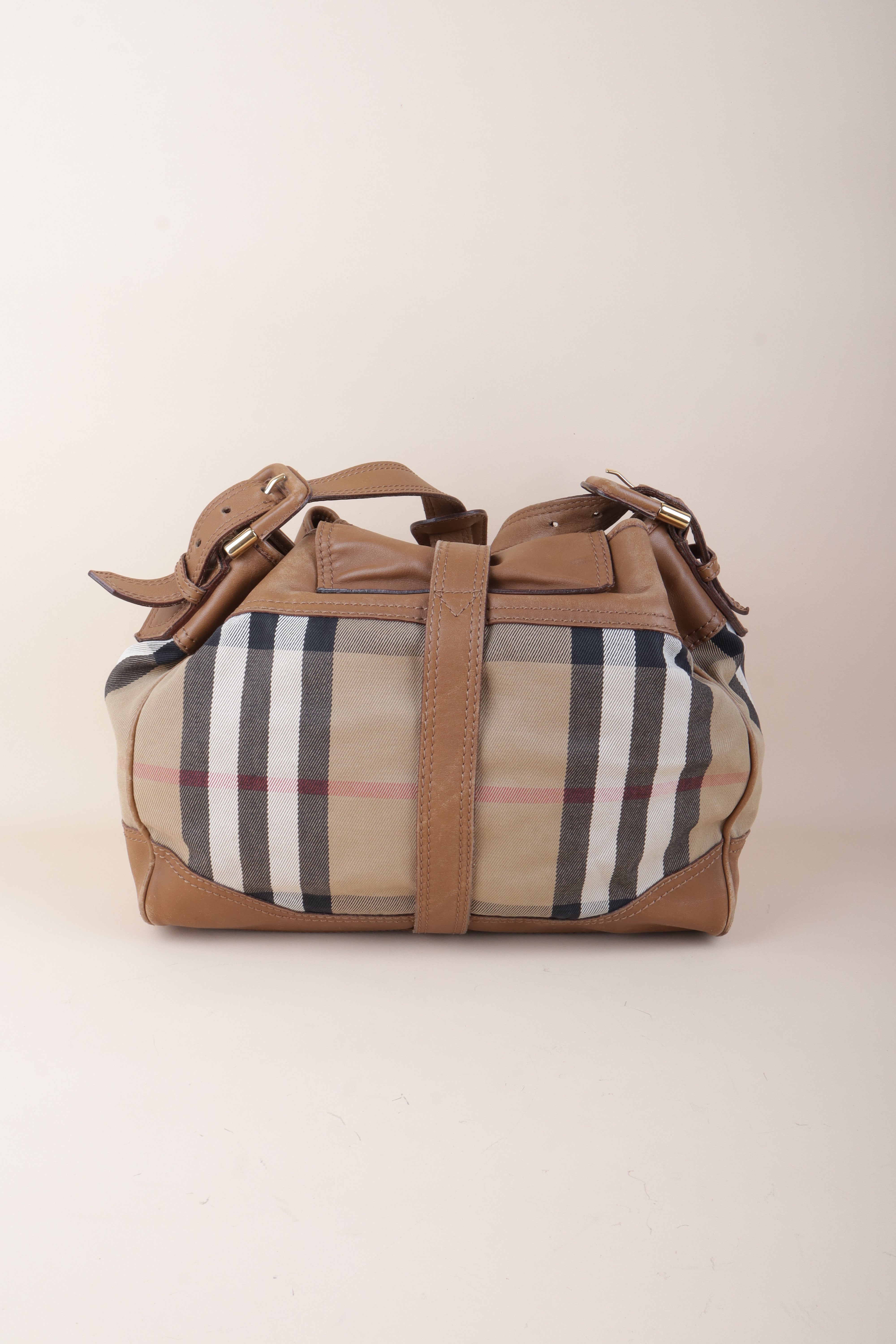 BURBERRY prorsum housecheck brown leather