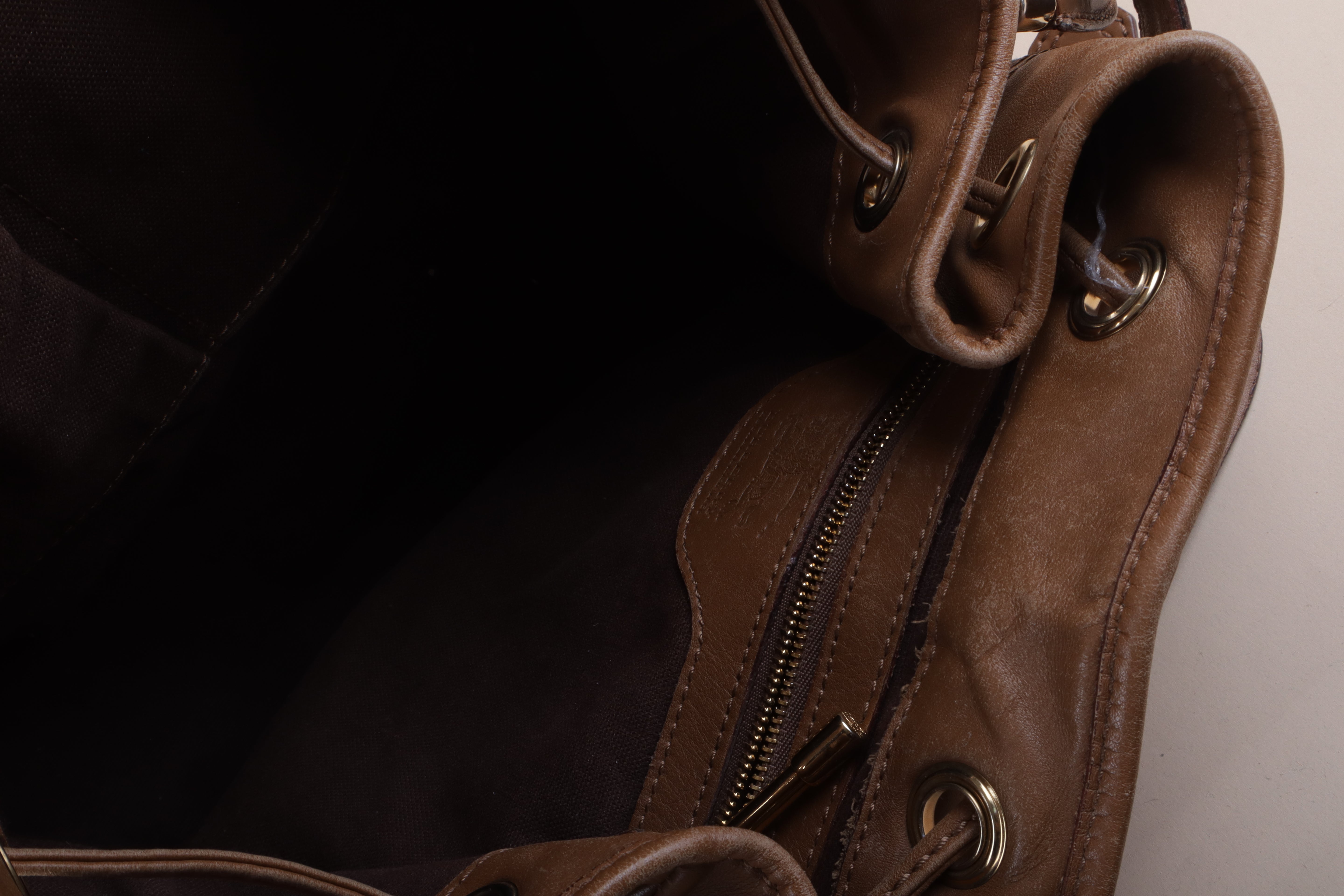 BURBERRY prorsum housecheck brown leather