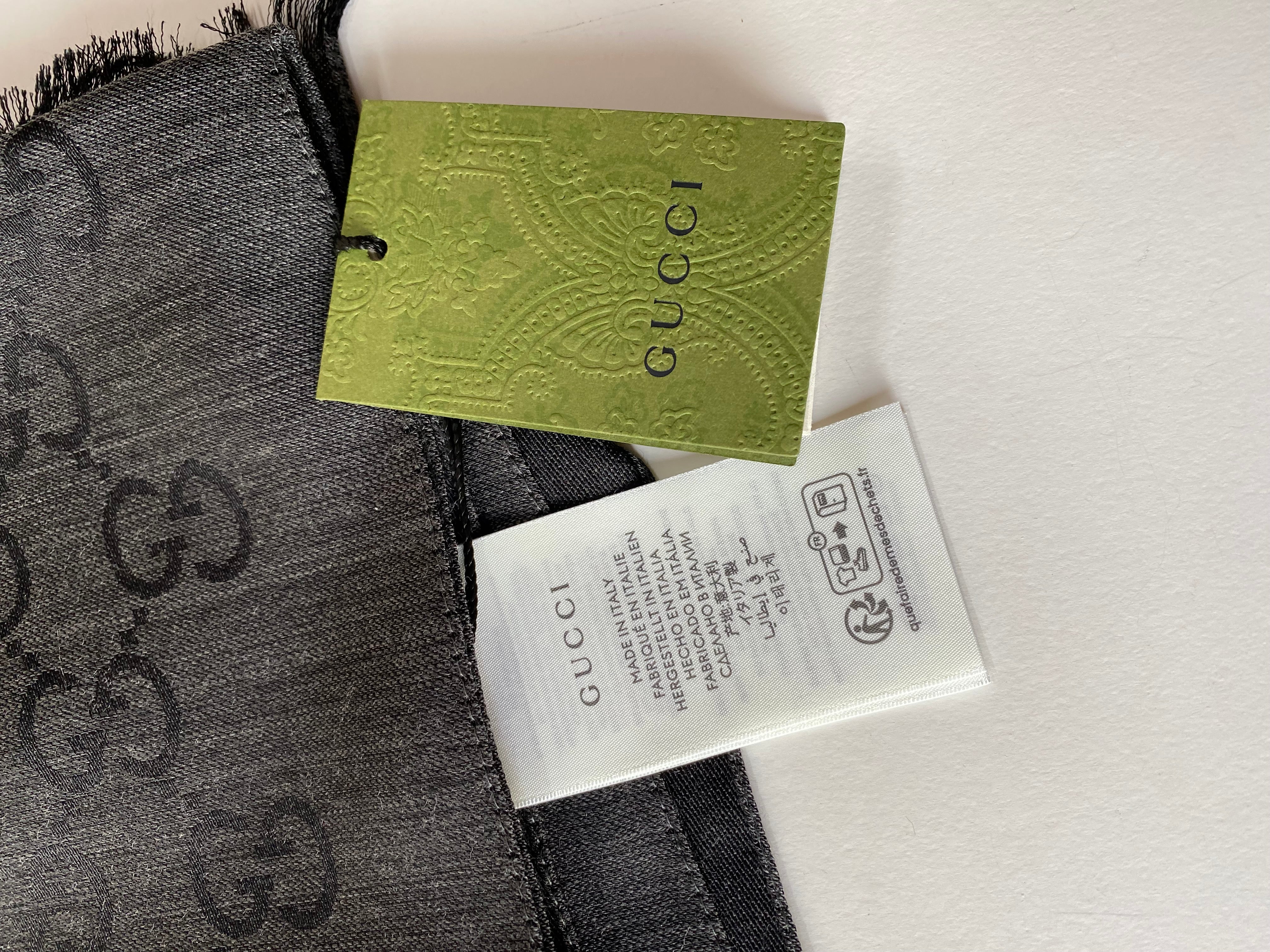 Gucci Dark Grey GG Scarf