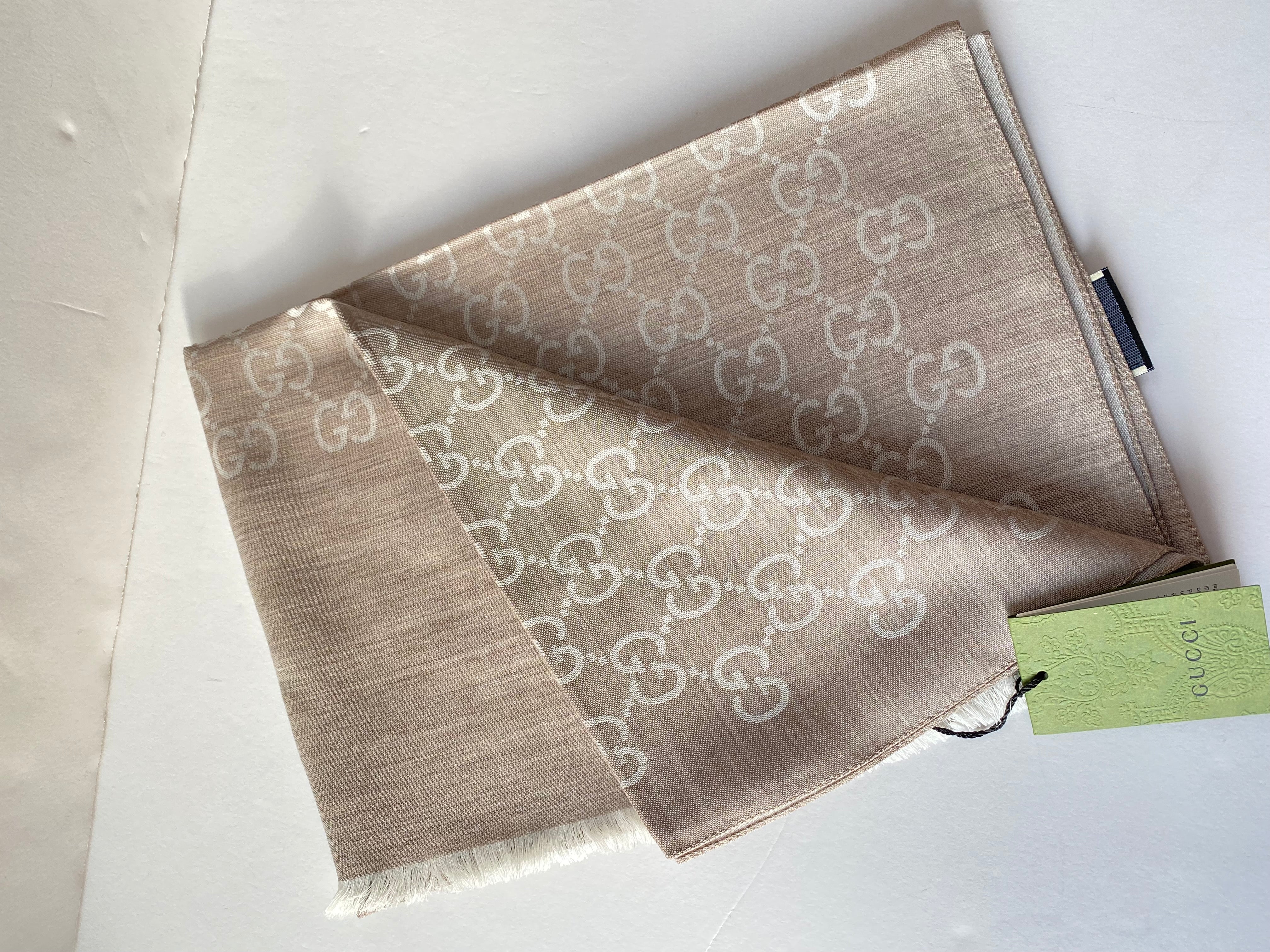 Gucci Light Brown GG Scarf