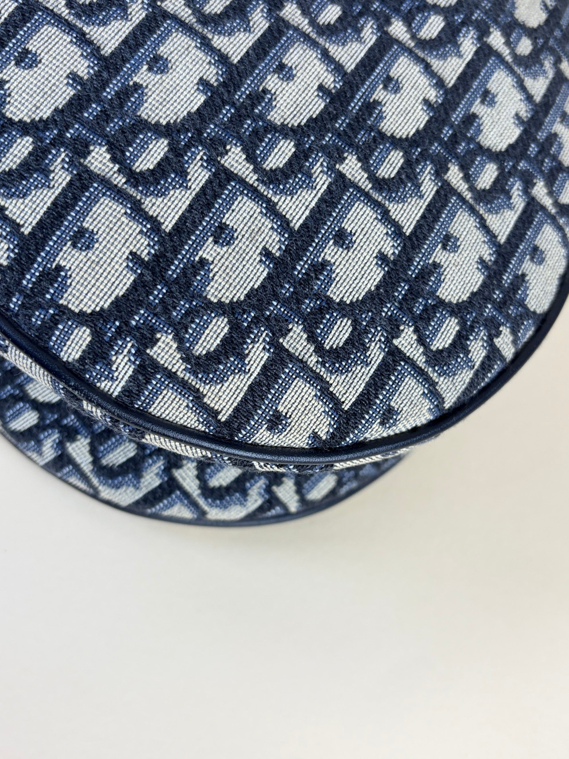 Christian Dior Blue Oblique Saddle canvas bag