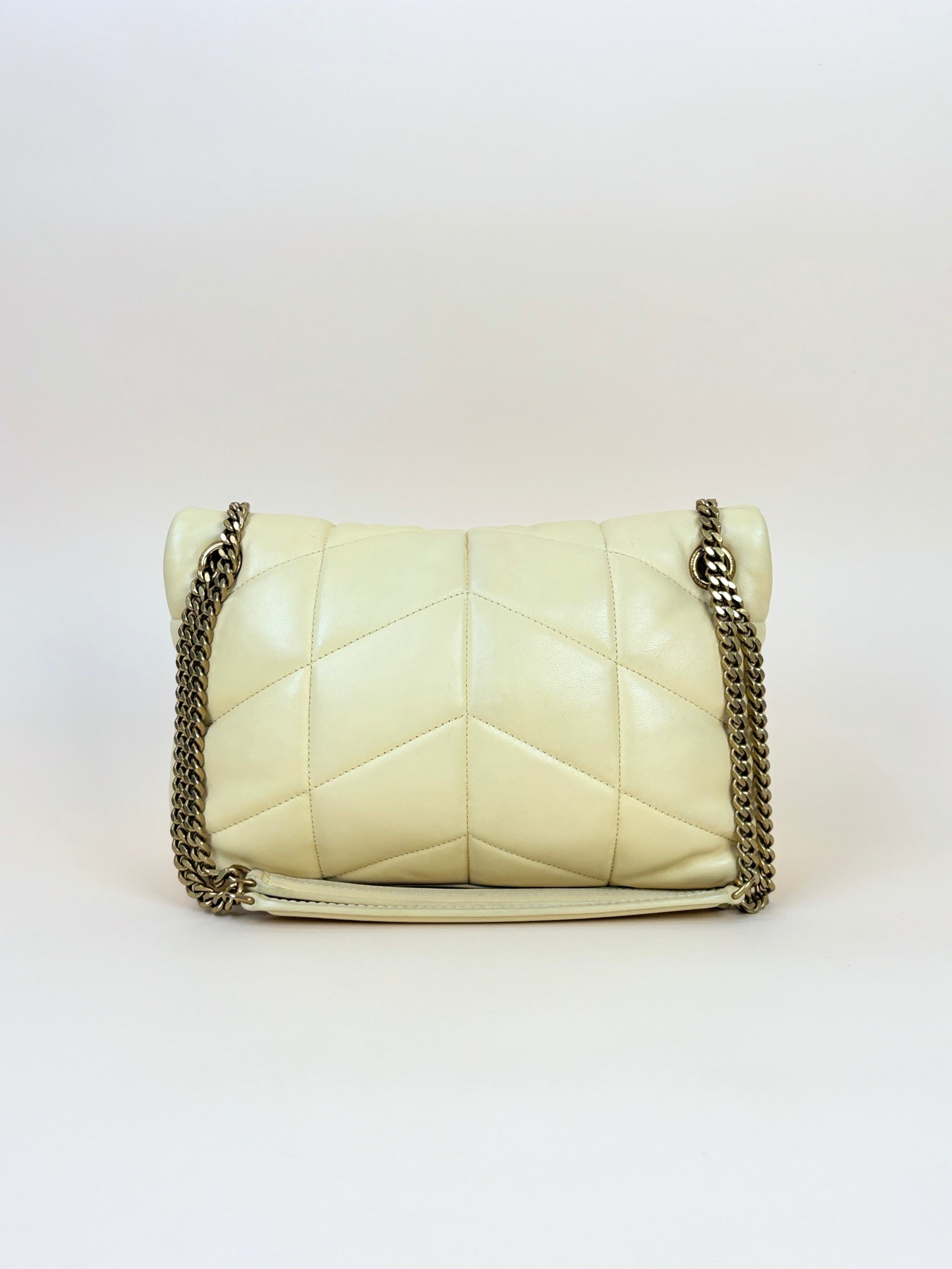 YSL beige small Puffer