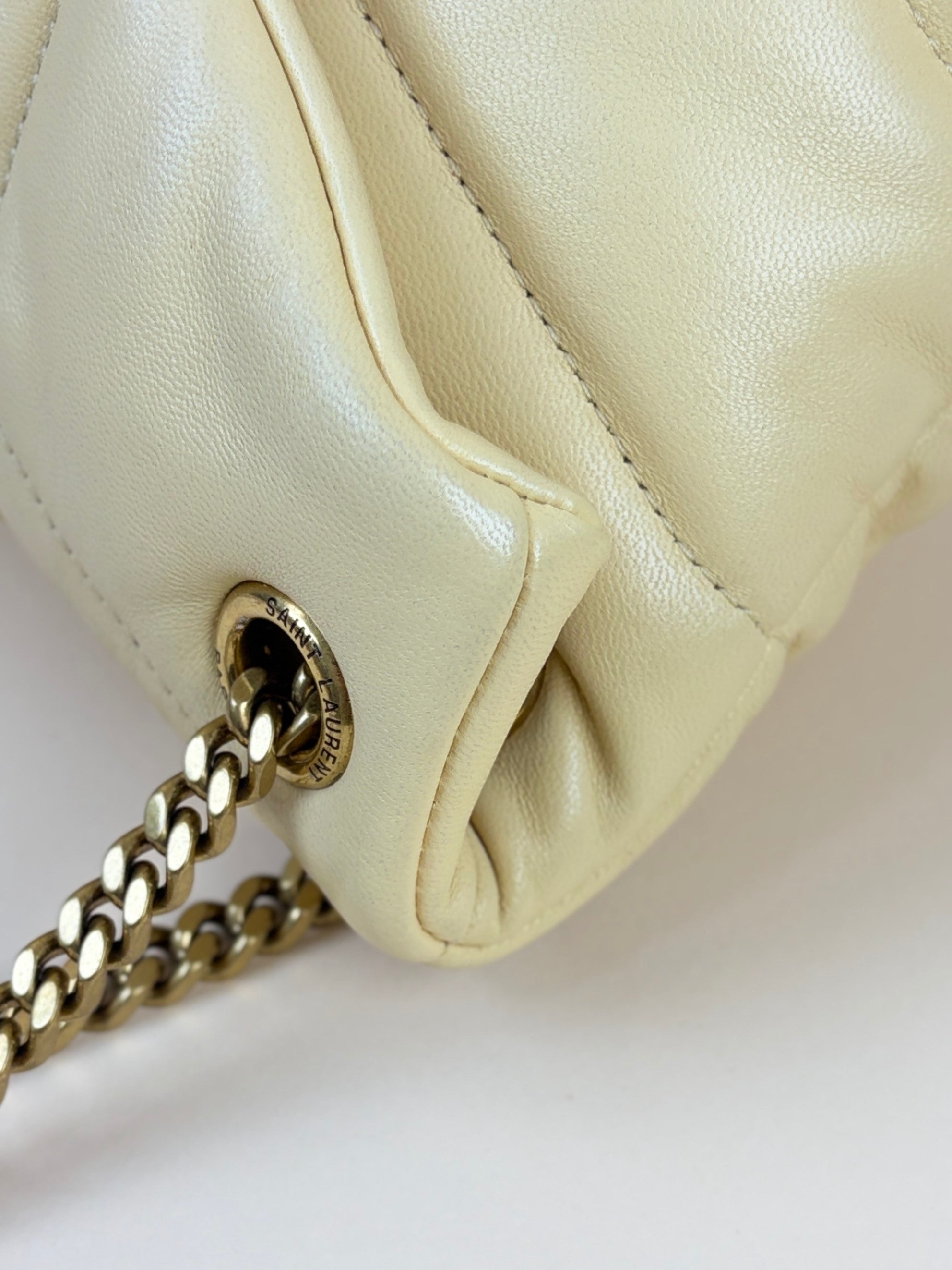YSL beige small Puffer