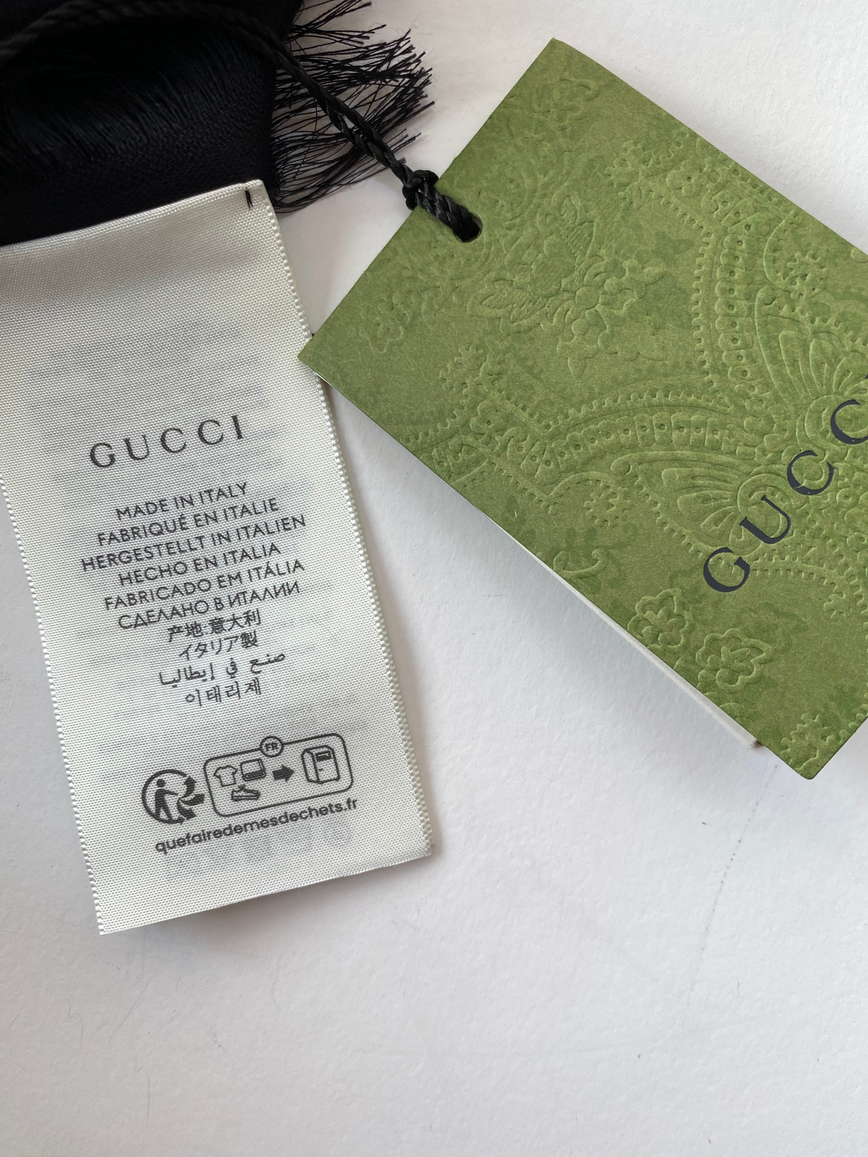 Gucci Black GG Scarf