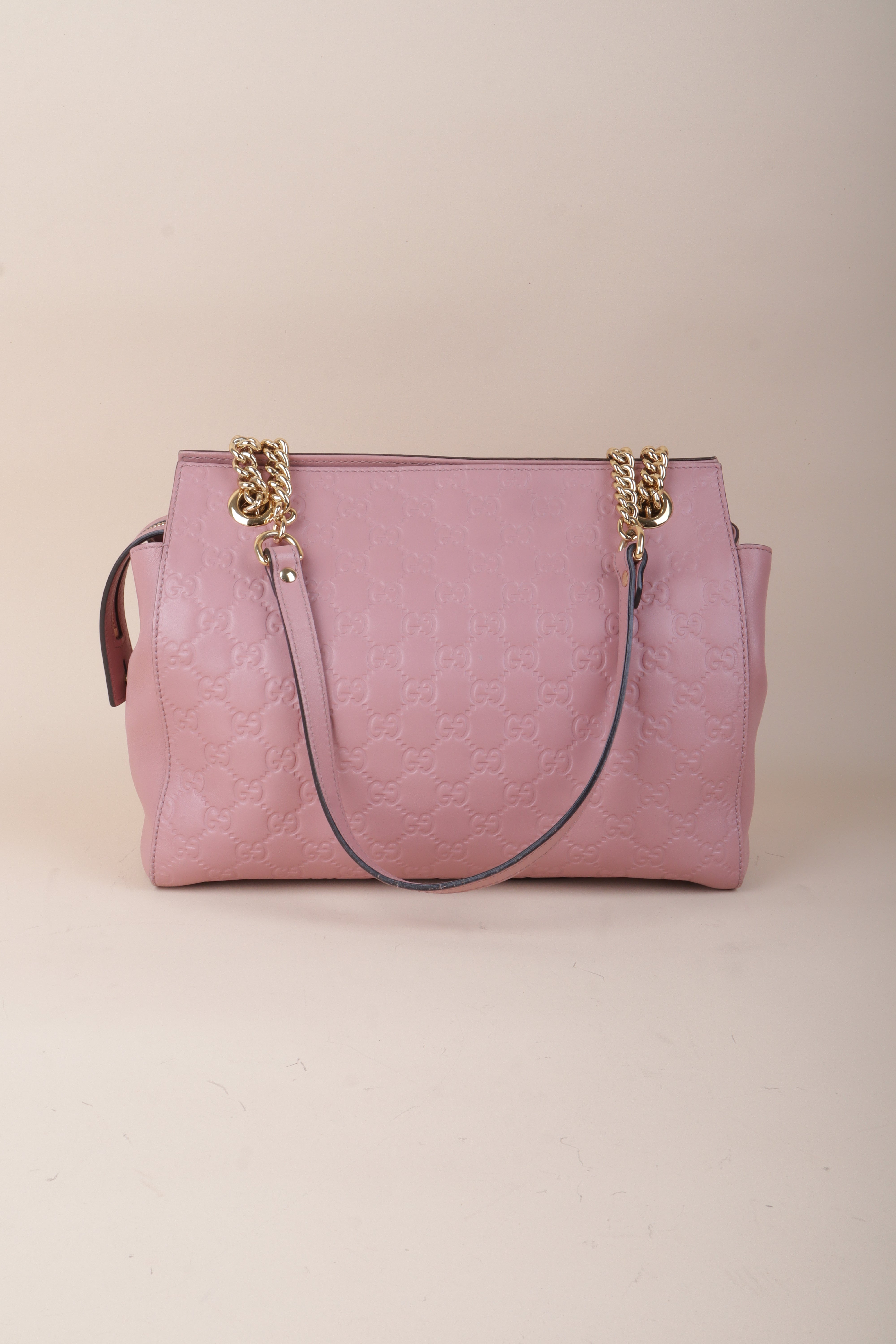 Gucci soft signature pink guccissima tote bag