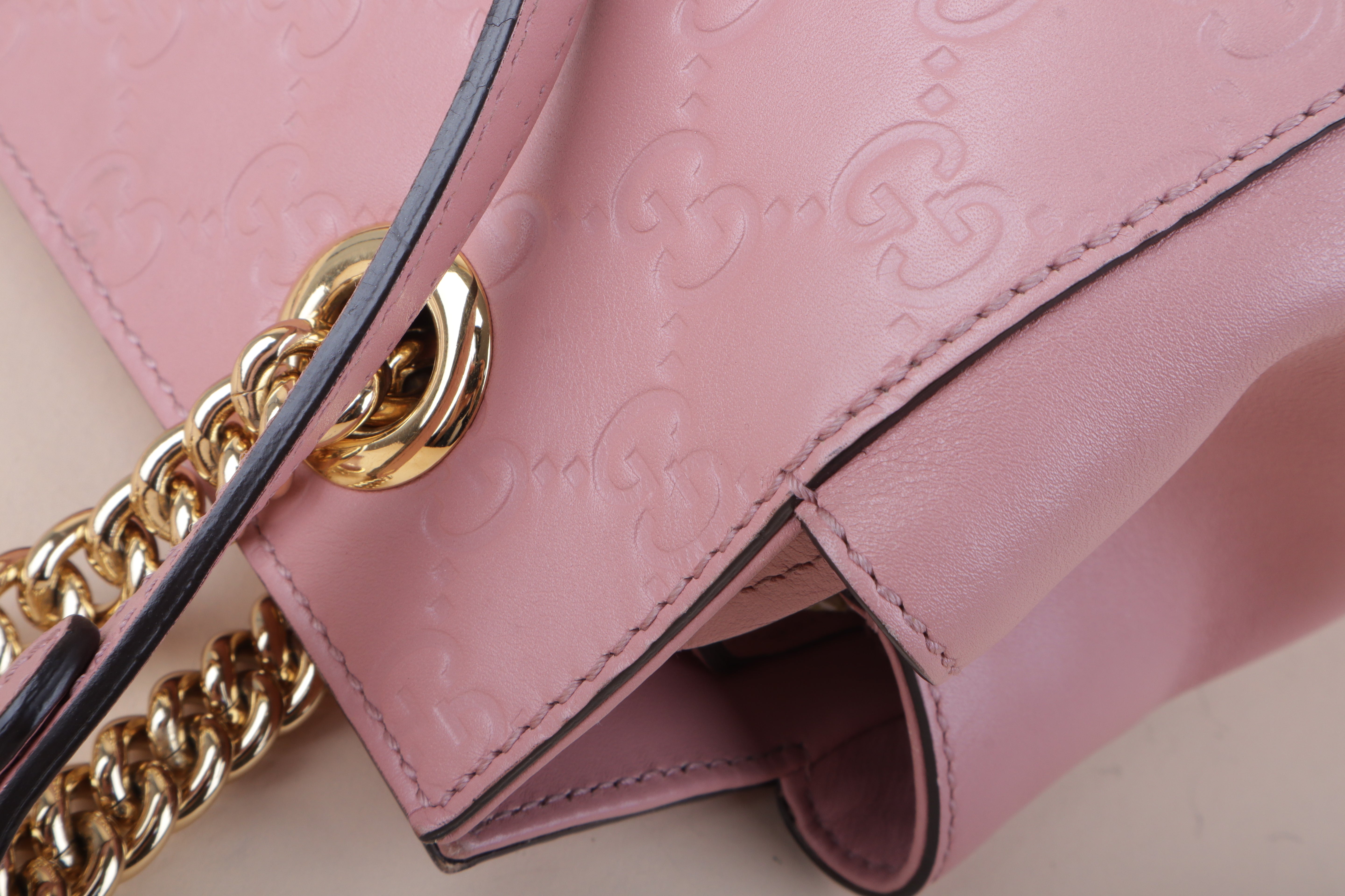 Gucci soft signature pink guccissima tote bag