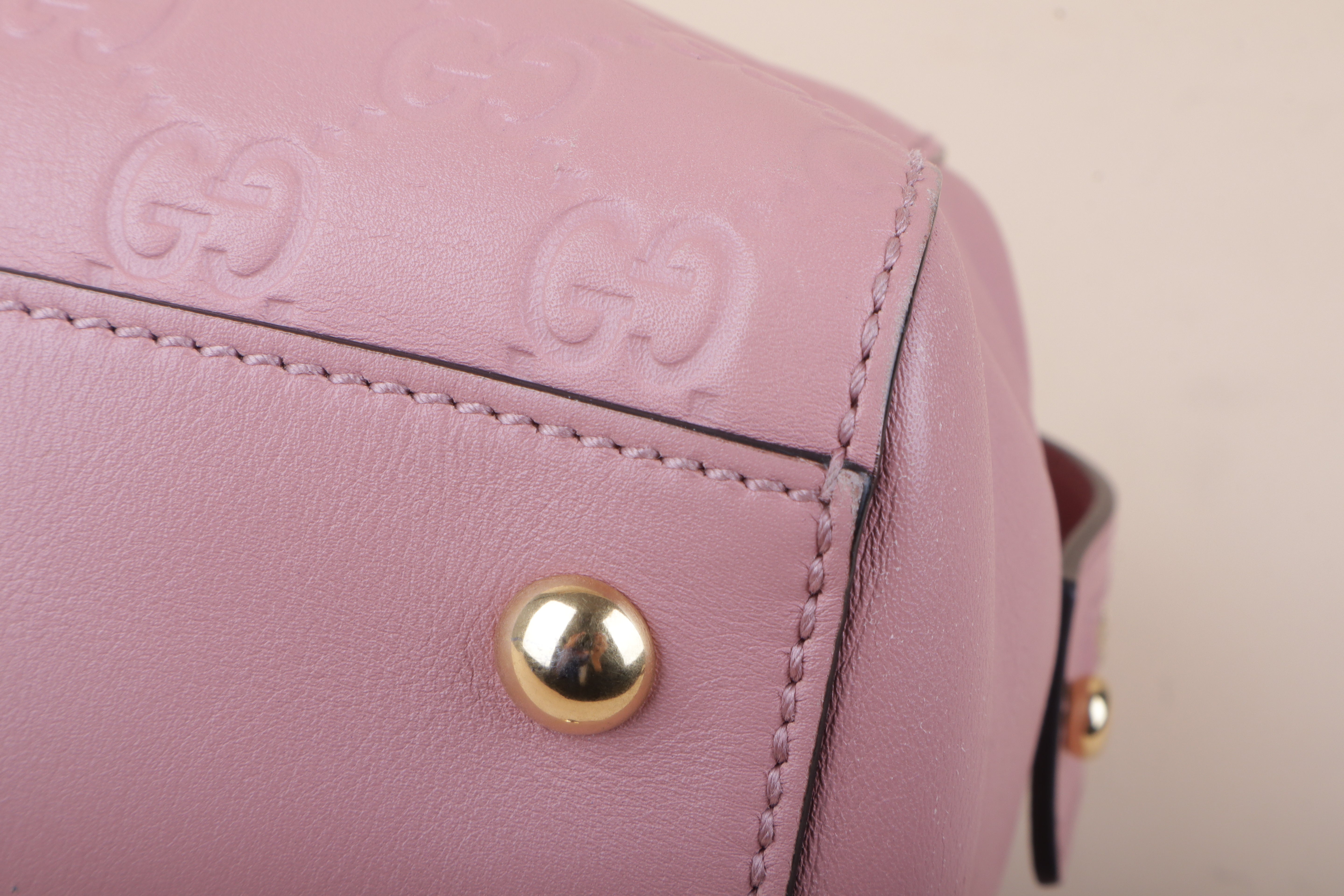 Gucci soft signature pink guccissima tote bag