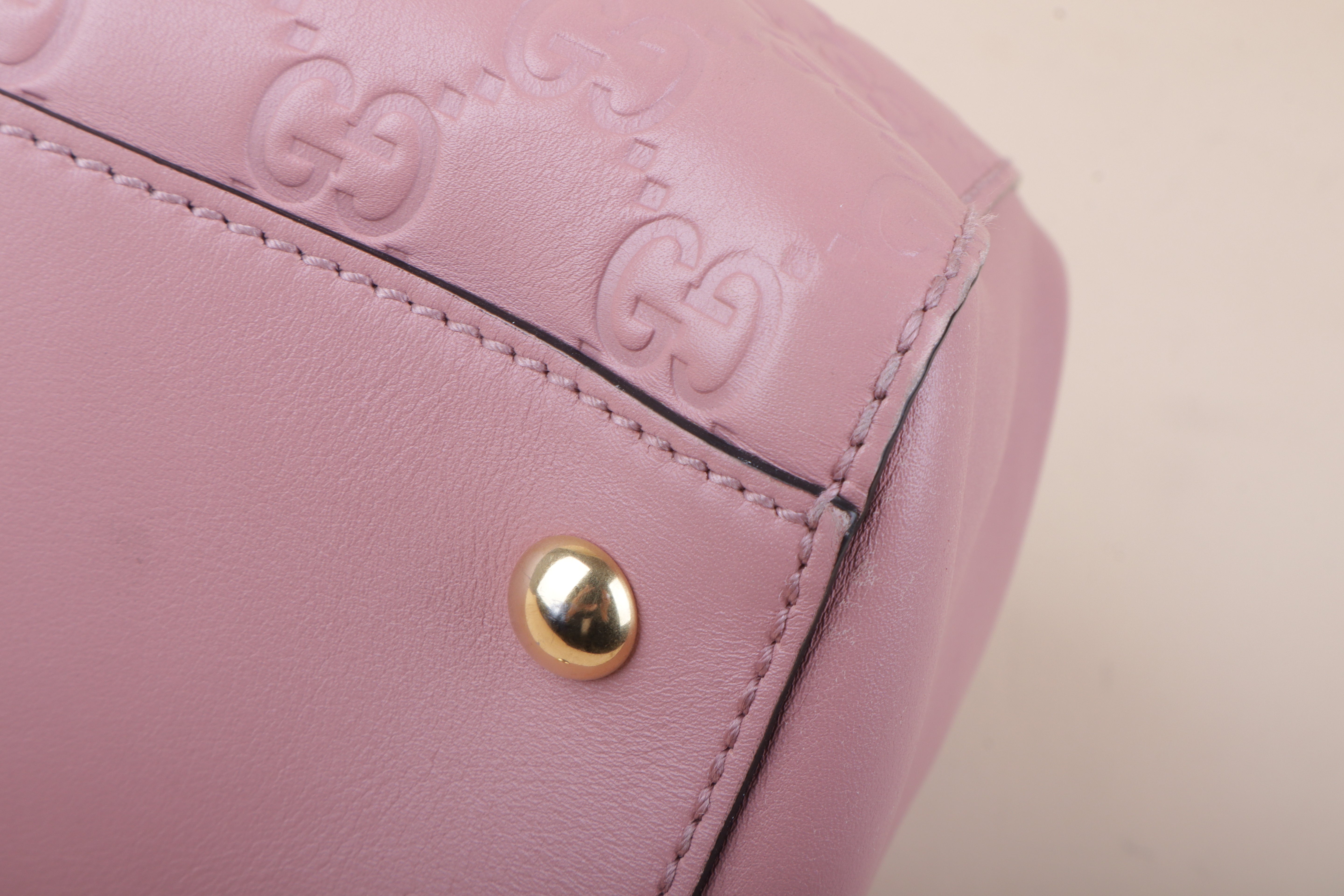 Gucci soft signature pink guccissima tote bag