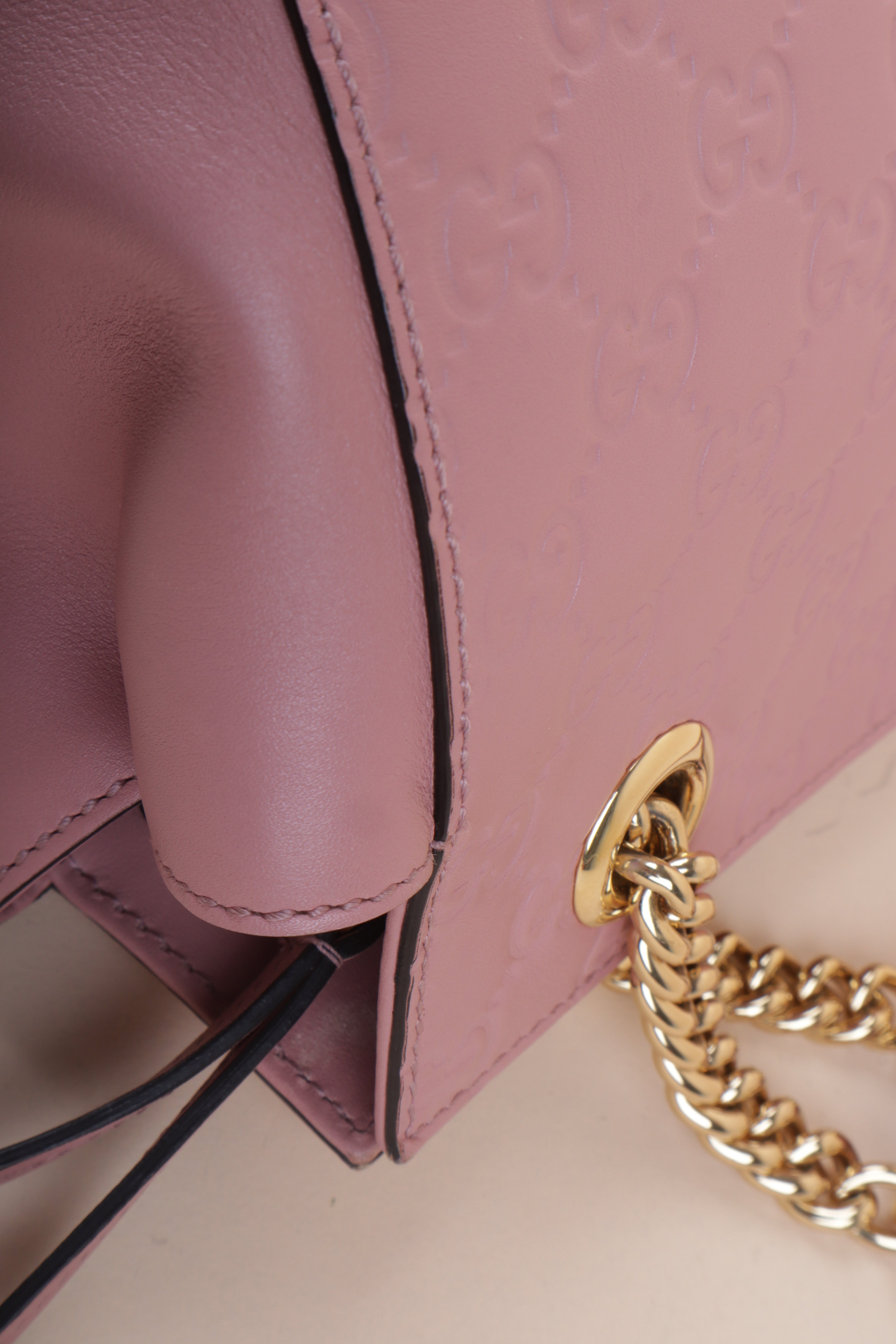 Gucci soft signature pink guccissima tote bag