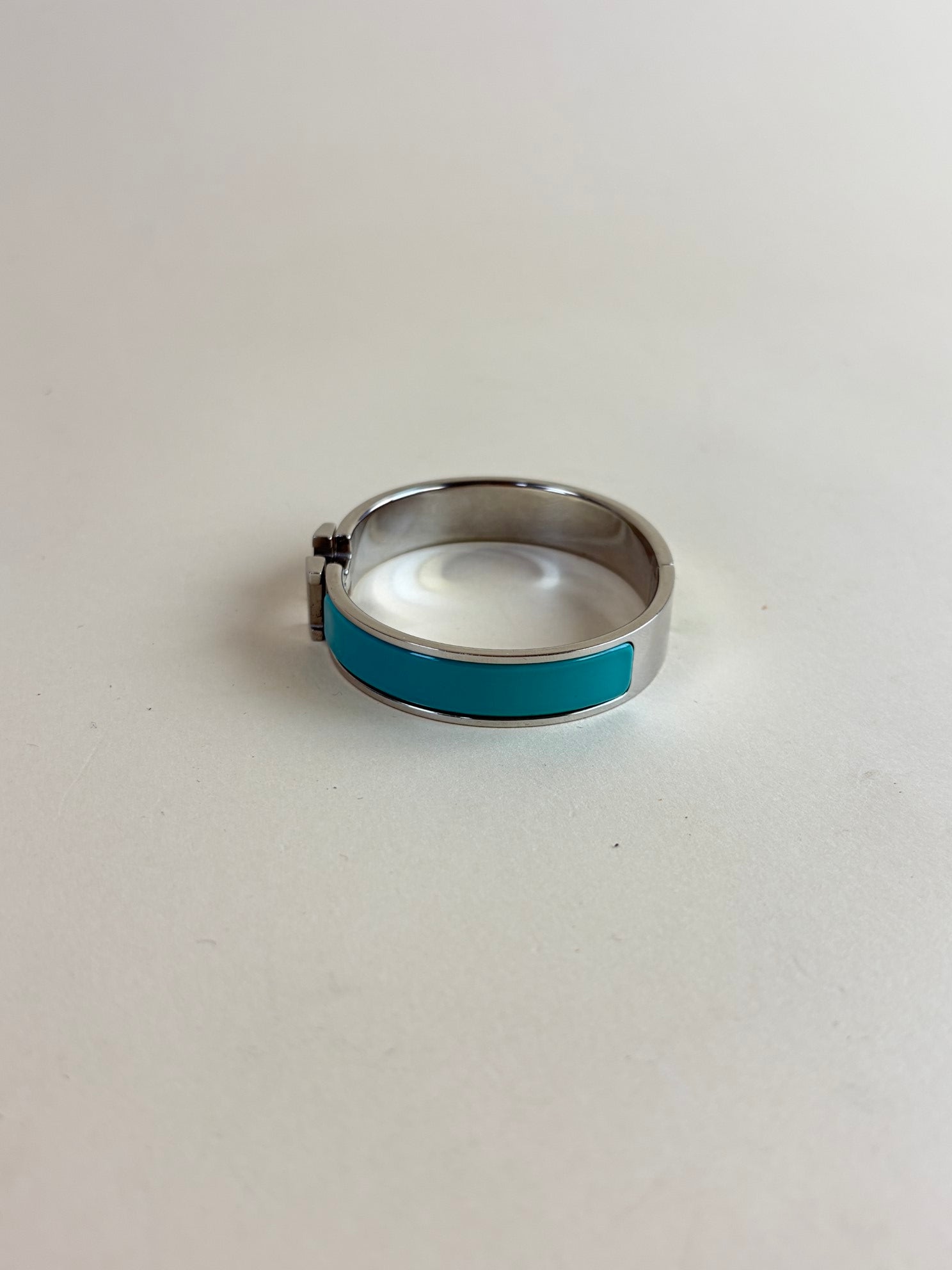 Hermes Blue Clic H PM Polaire Bracelet