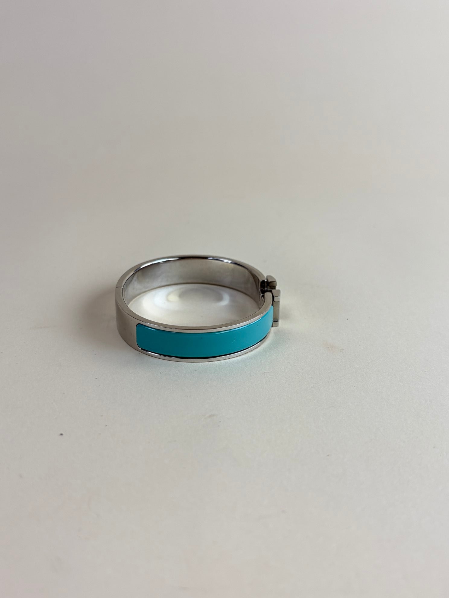 Hermes Blue Clic H PM Polaire Bracelet