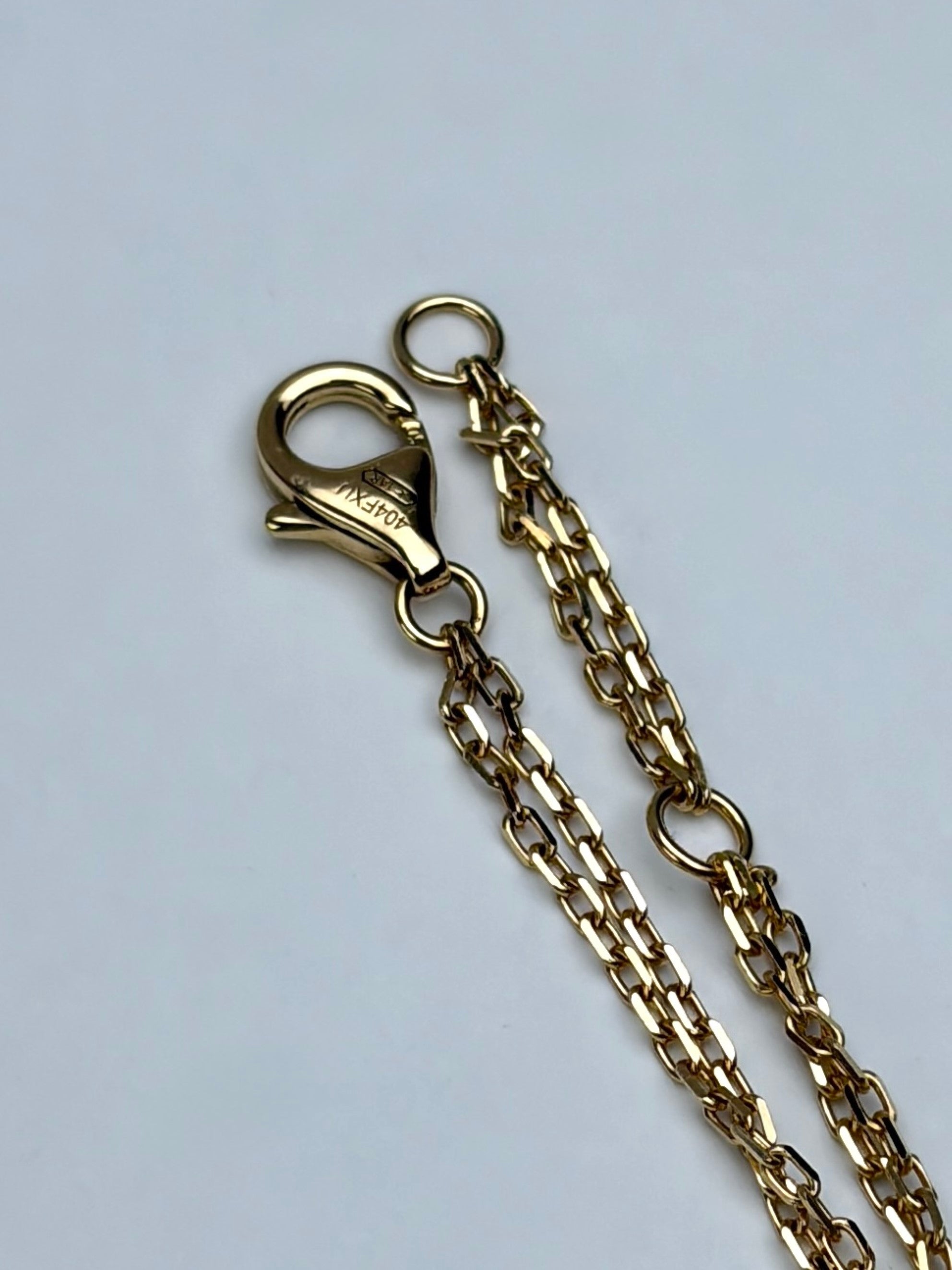 Cartier 18K Rose Gold 2 Diamond Love Chain Bracelet