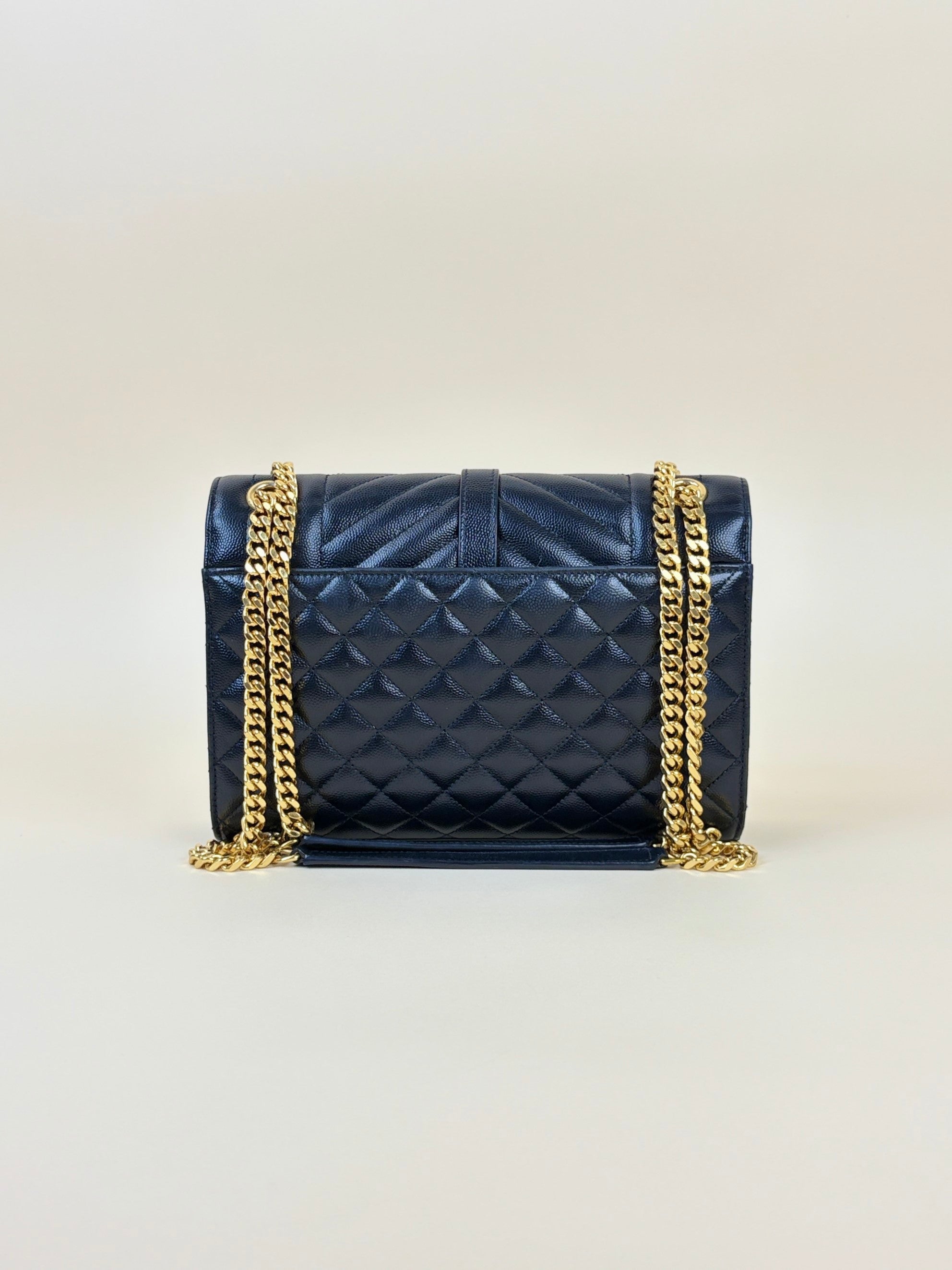 YSL Black Envelope Medium Shoulder Bag