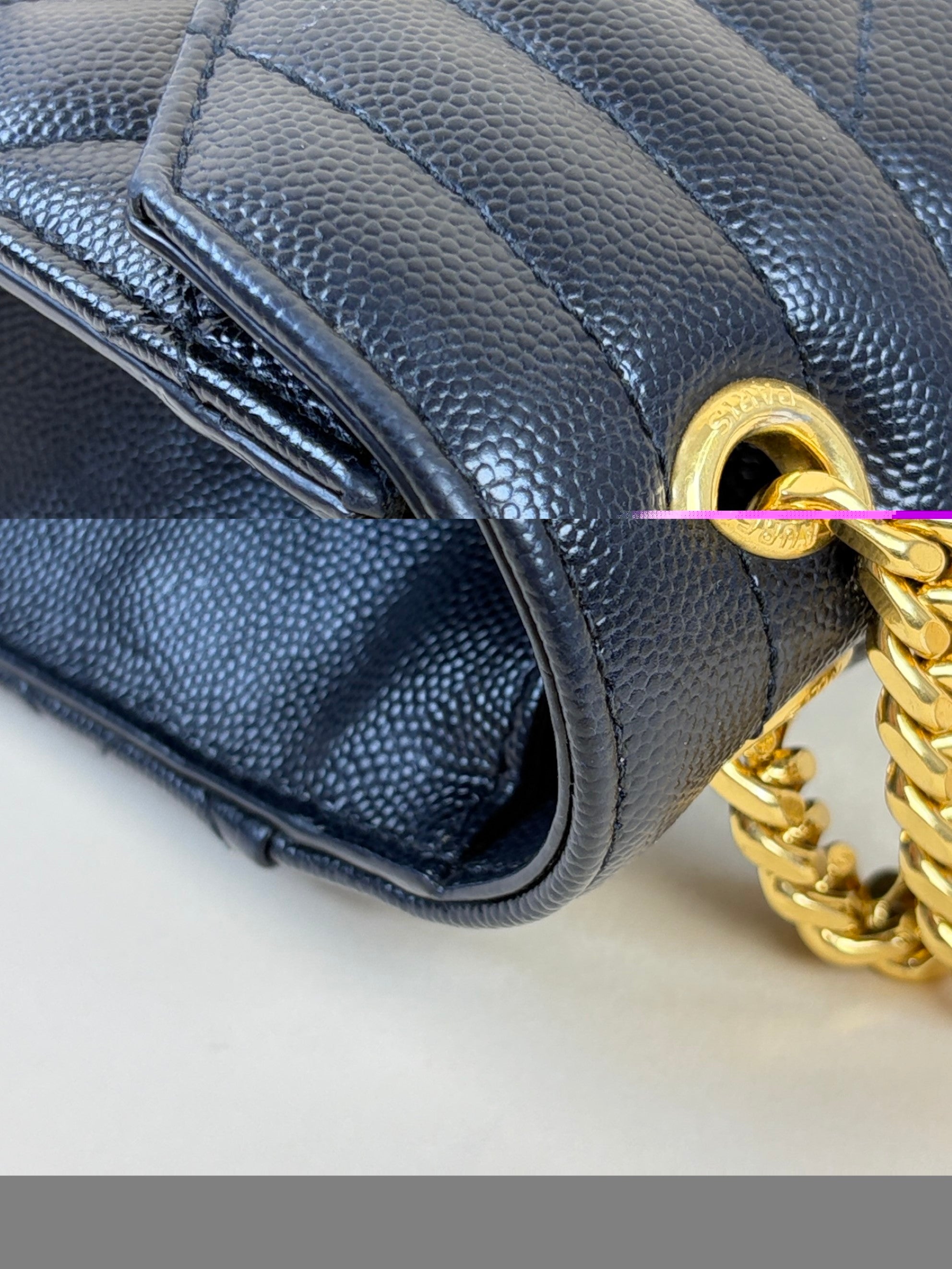 YSL Black Envelope Medium Shoulder Bag