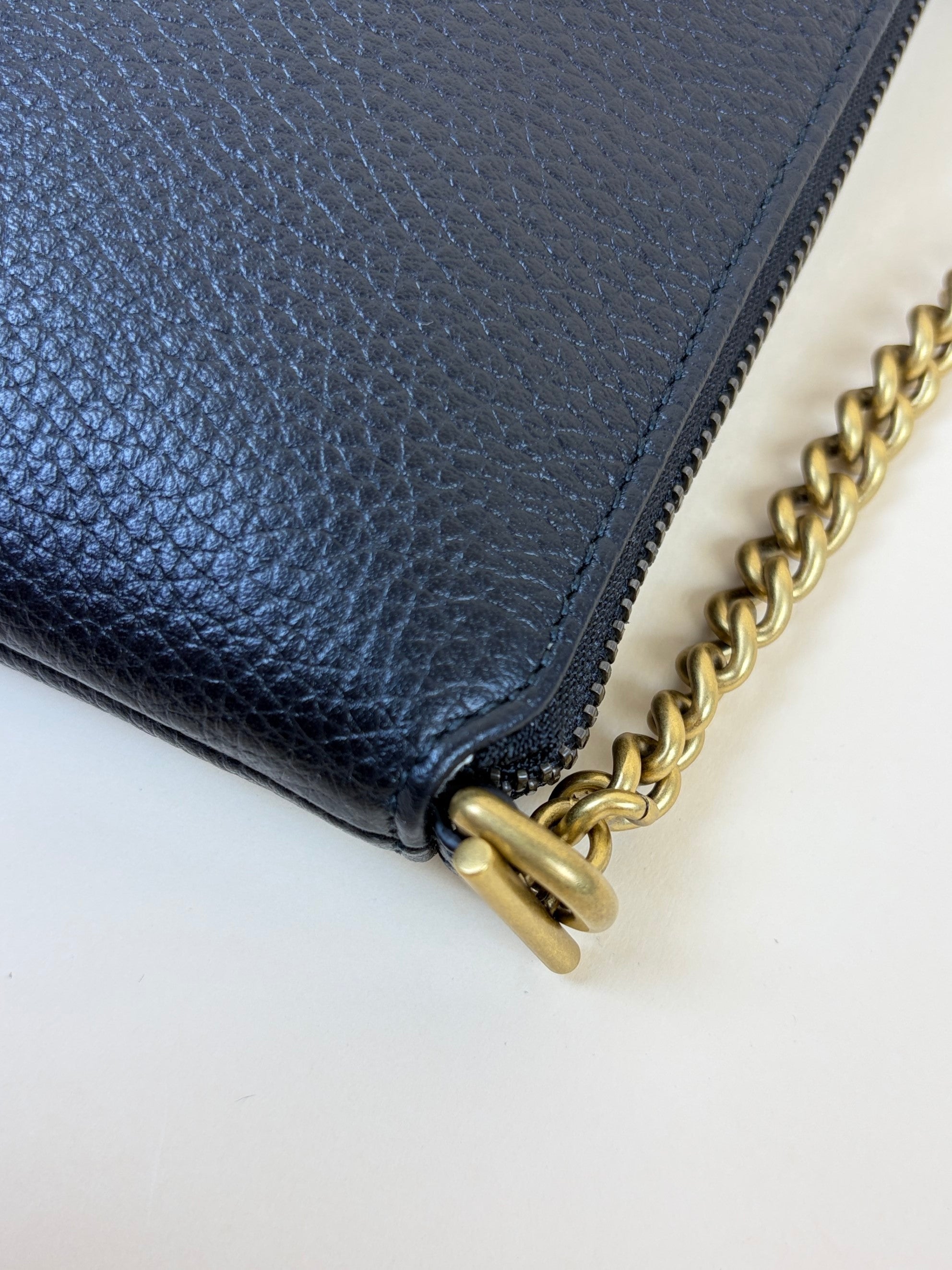 Gucci Black Zip Chain Crossbody Bag
