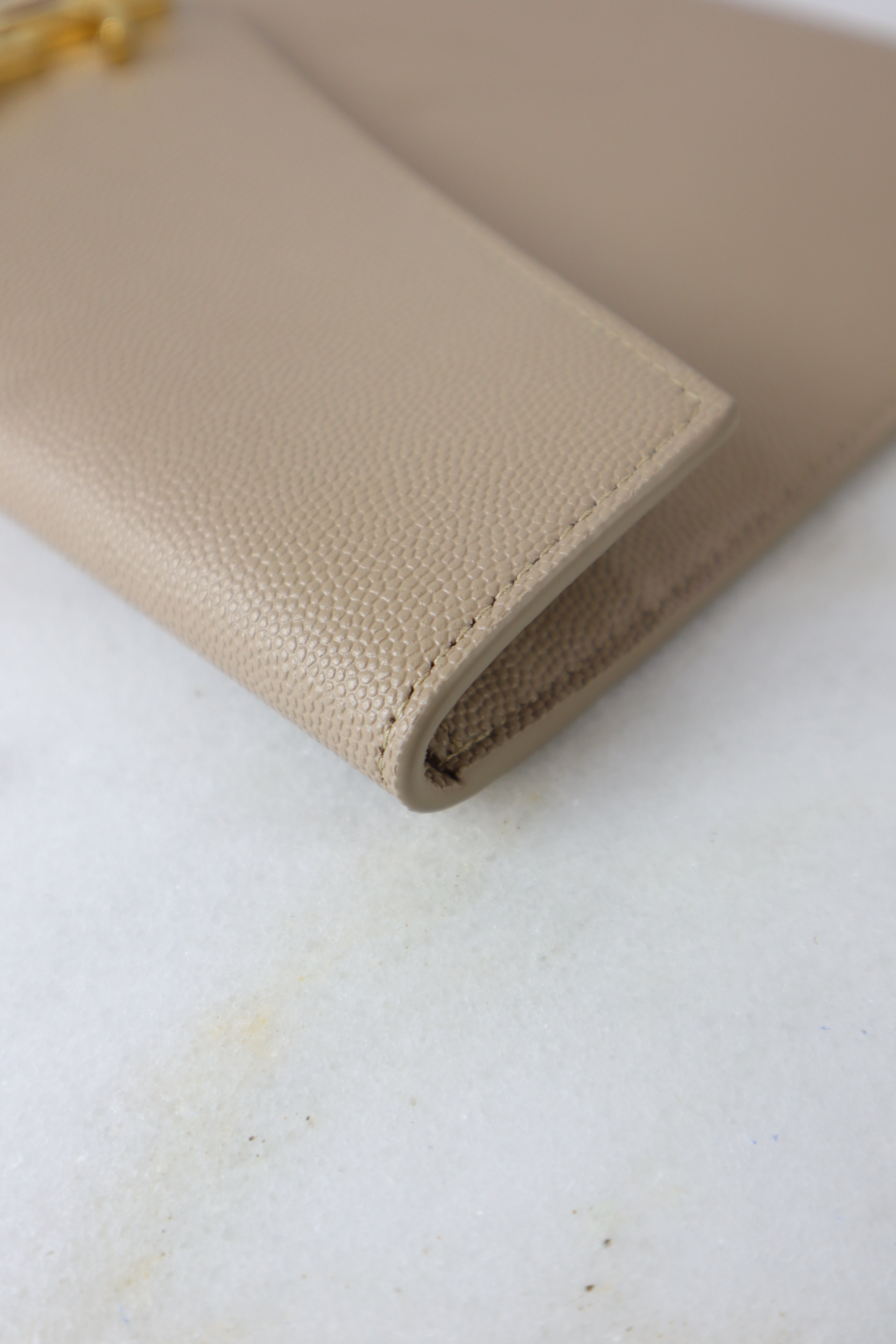 YSL Beige Uptown Pouch