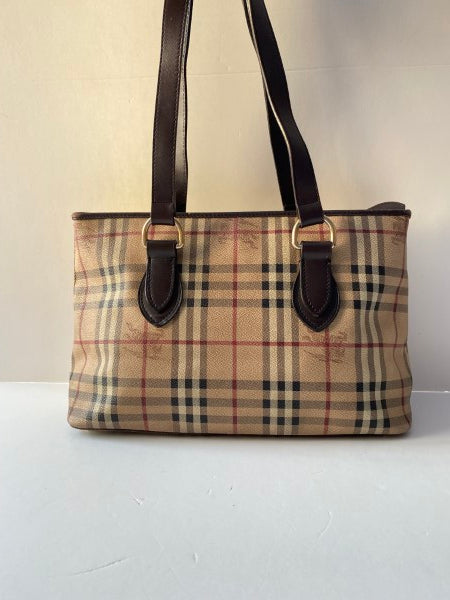 Burberry Bicolor Haymarket Regent Shoulder Bag