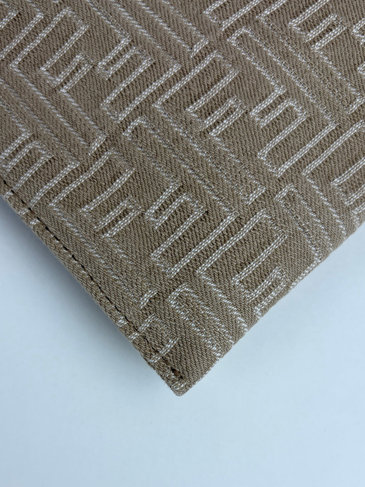 Fendi beige Demin effect ff jacquard medium flat pouch