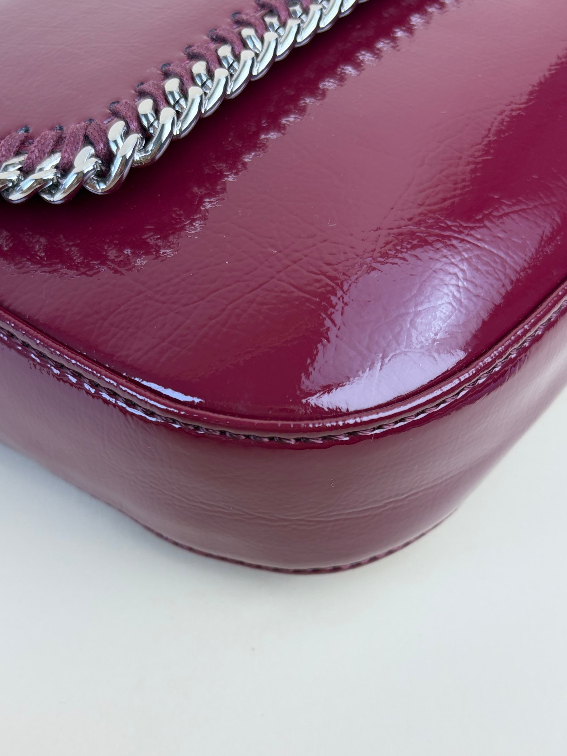 stella McCartney falabella box burgundy leather