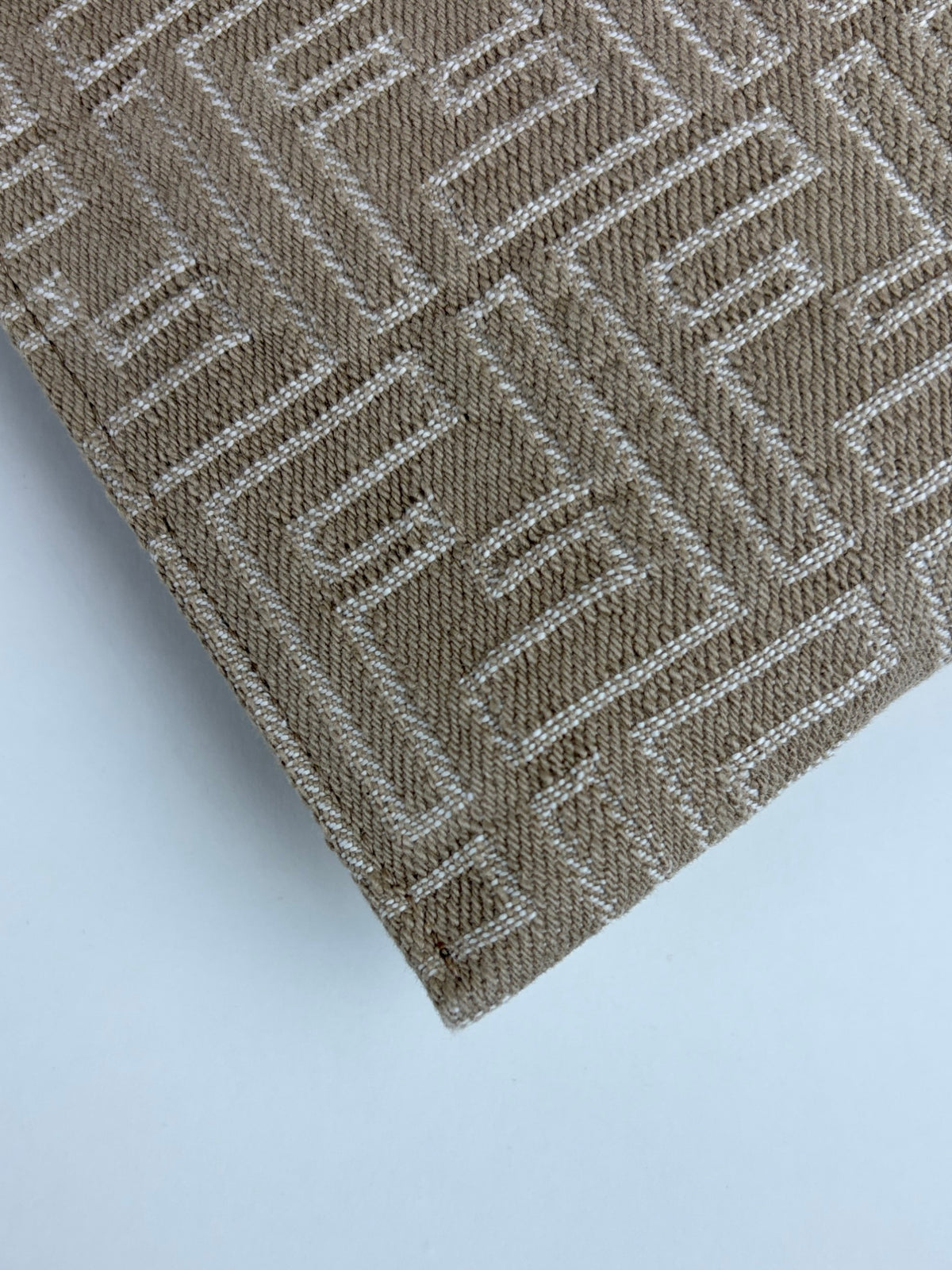 Fendi beige Demin effect ff jacquard medium flat pouch