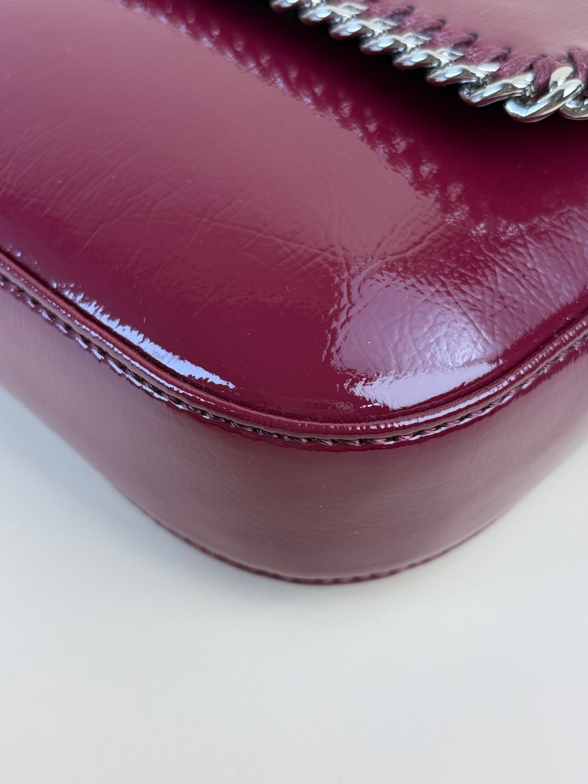 stella McCartney falabella box burgundy leather