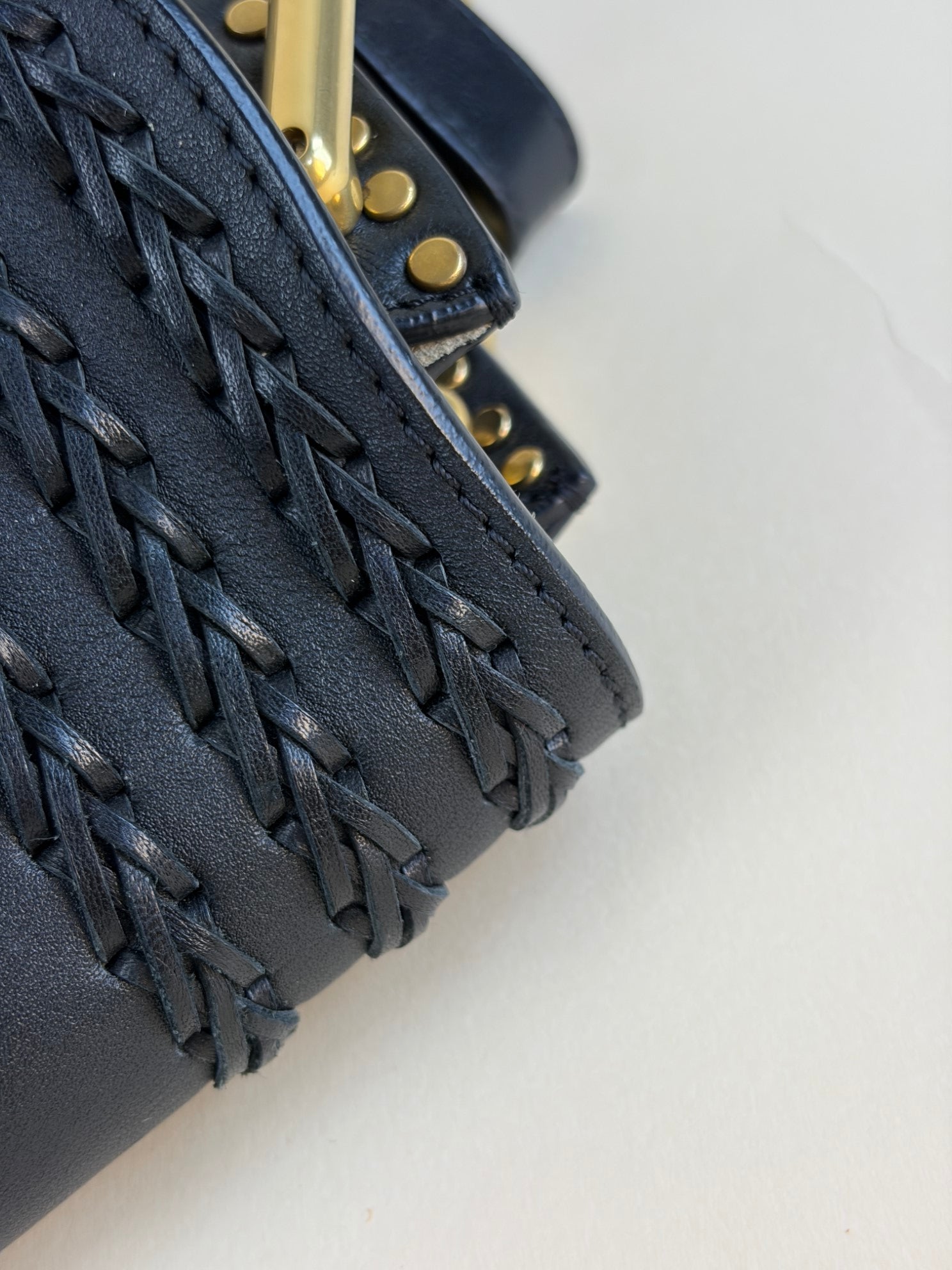 Chloe Black hudson meduim leather with braidedand studded