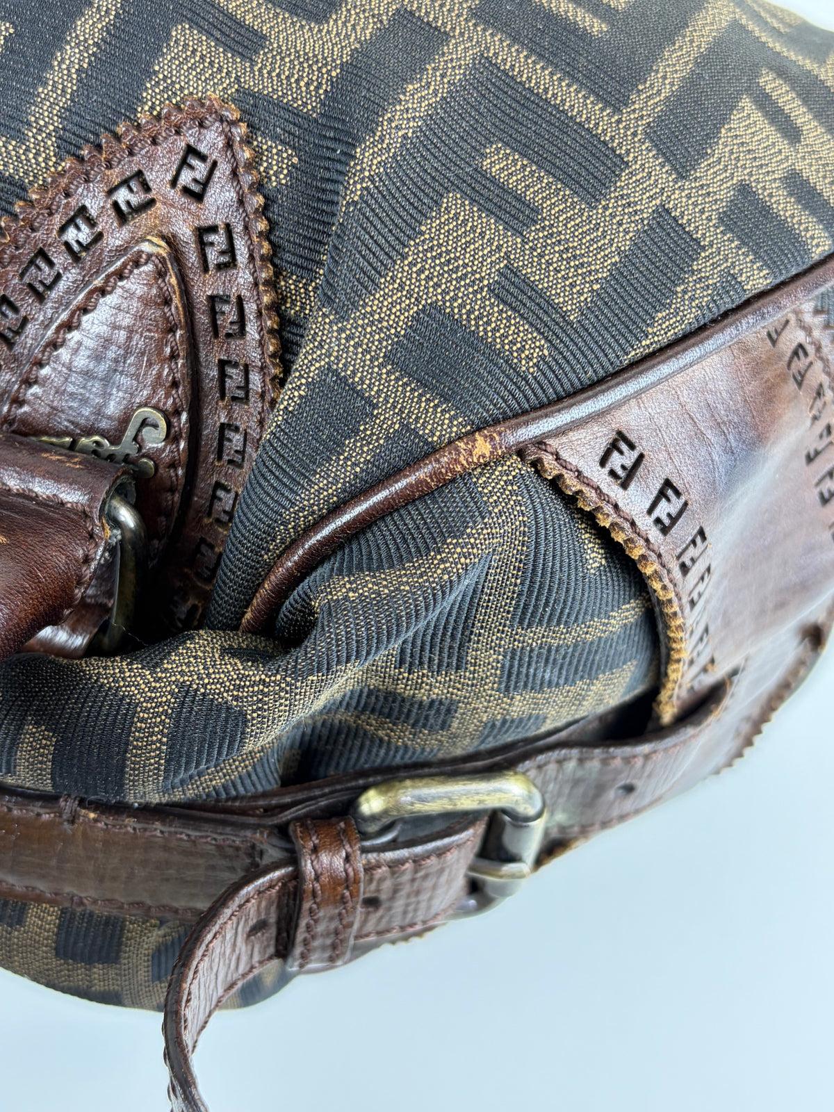 Fendi brown ff vintage Zucca de jour tote