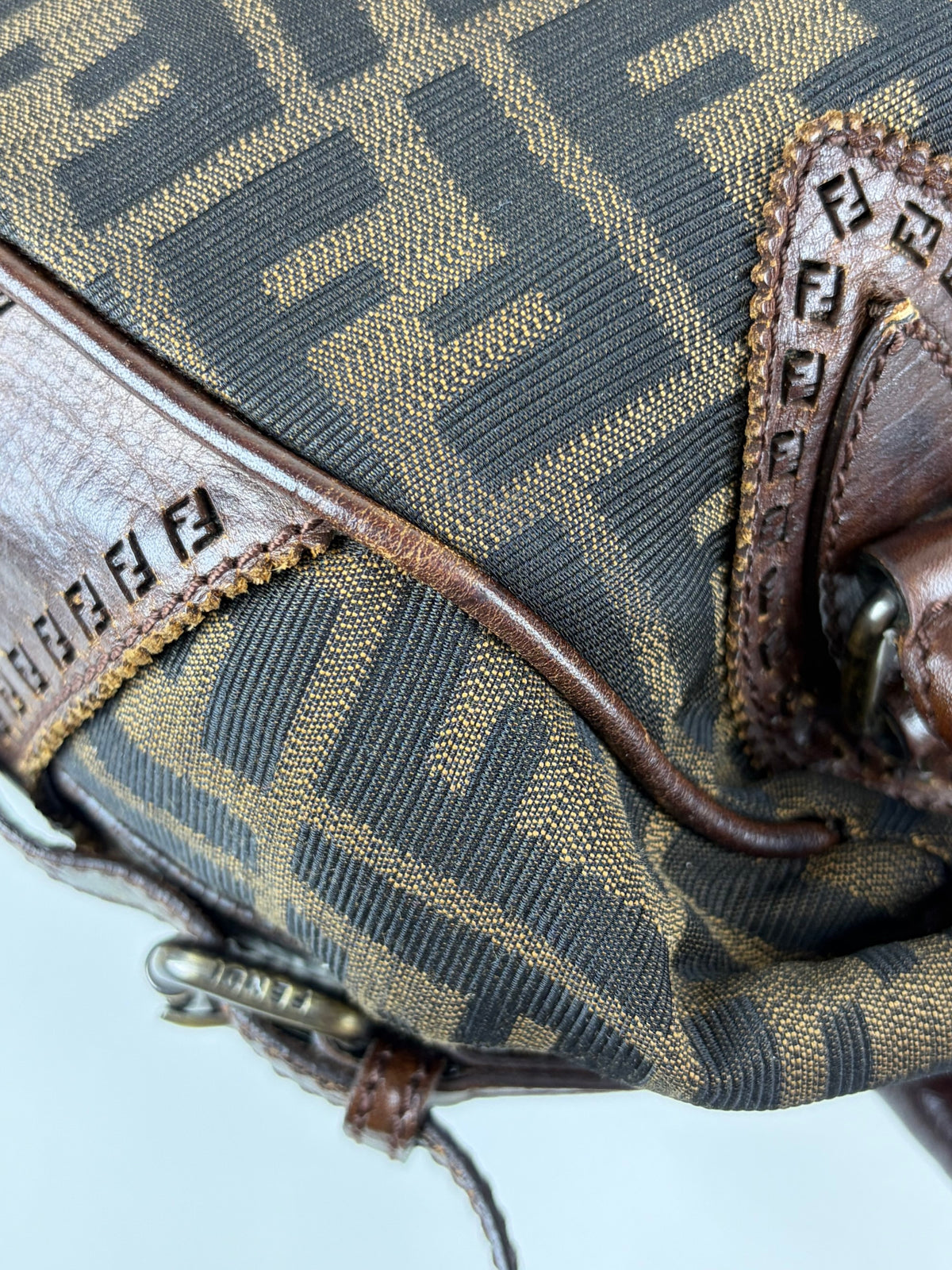 Fendi brown ff vintage Zucca de jour tote