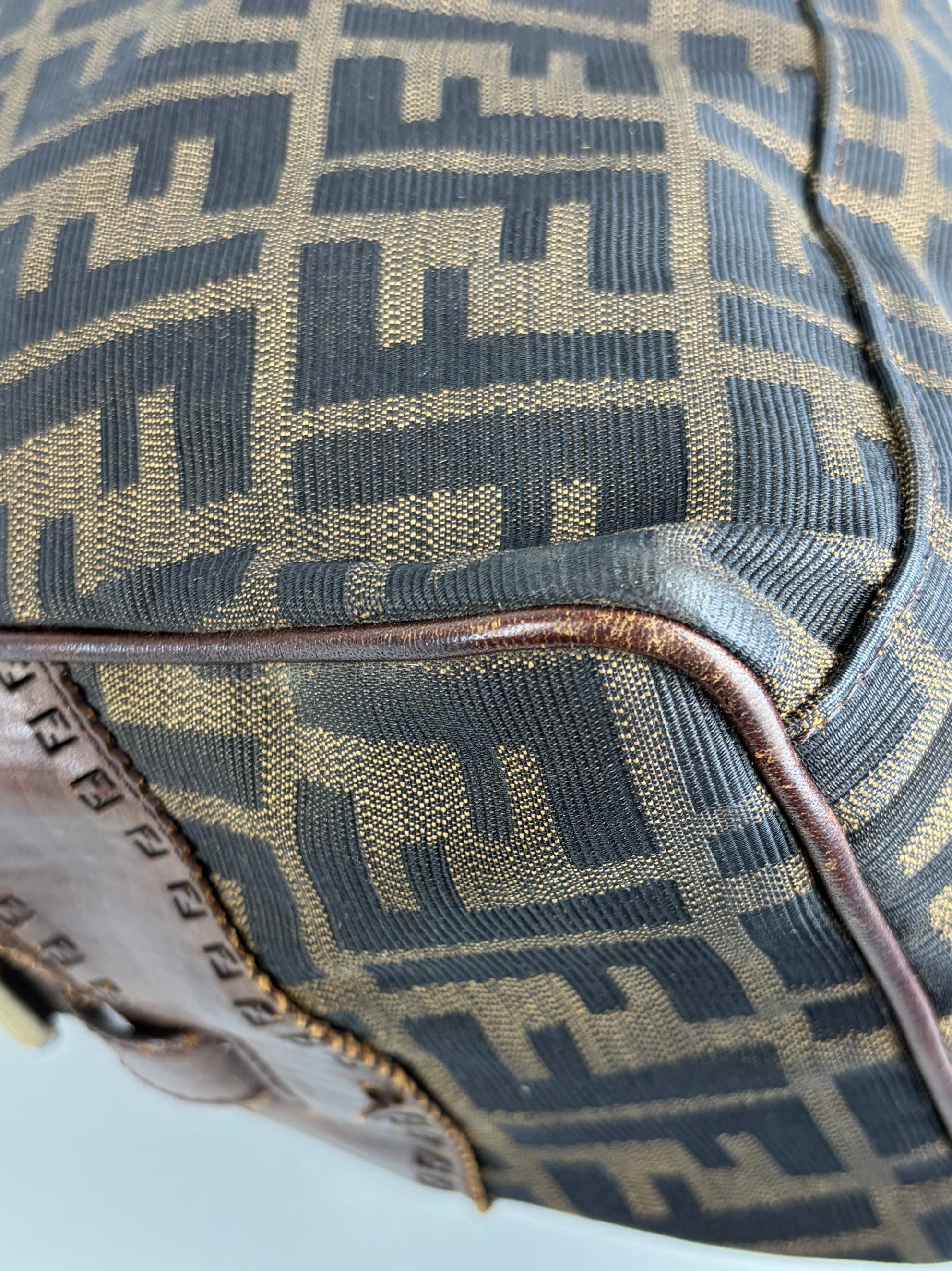 Fendi brown ff vintage Zucca de jour tote