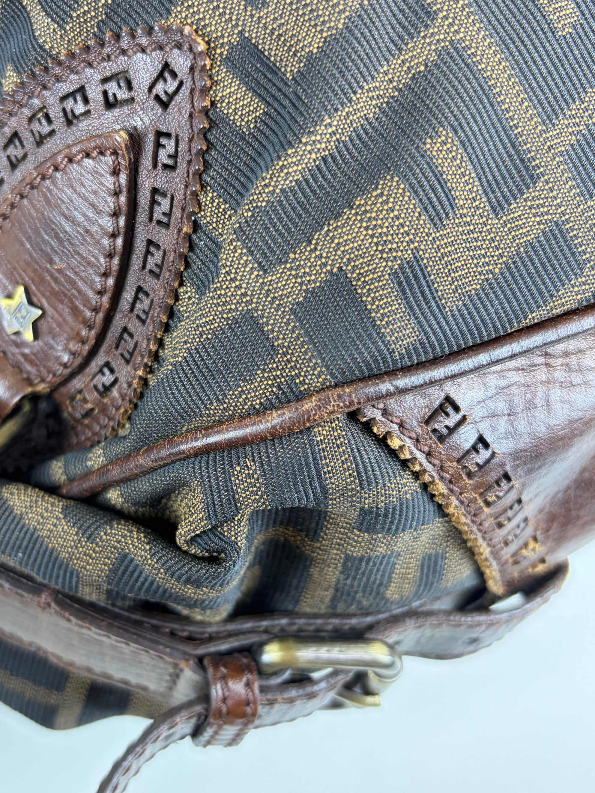 Fendi brown ff vintage Zucca de jour tote