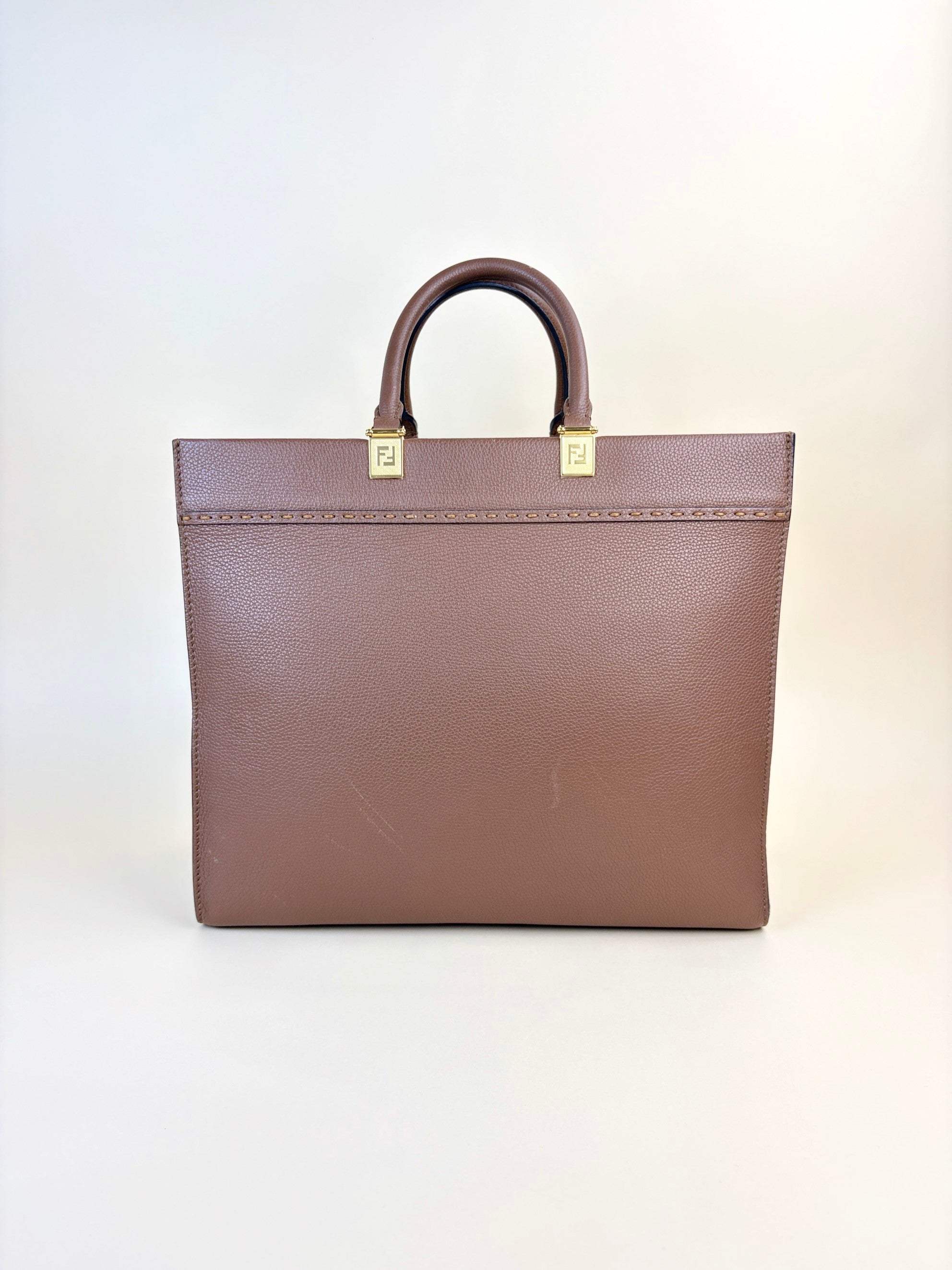 Fendi brown Sunshine Medium Shopping Tote Bag