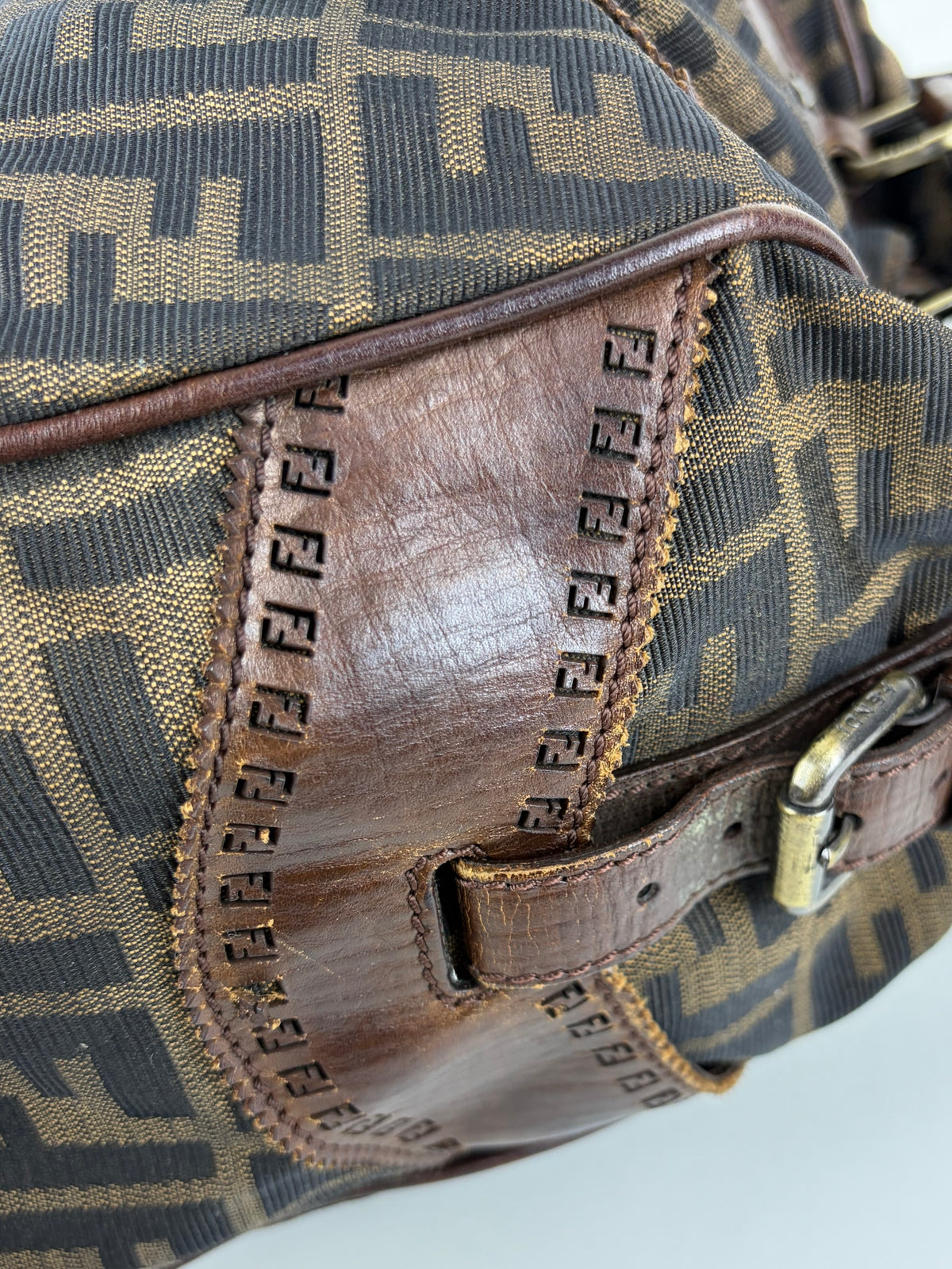 Fendi brown ff vintage Zucca de jour tote